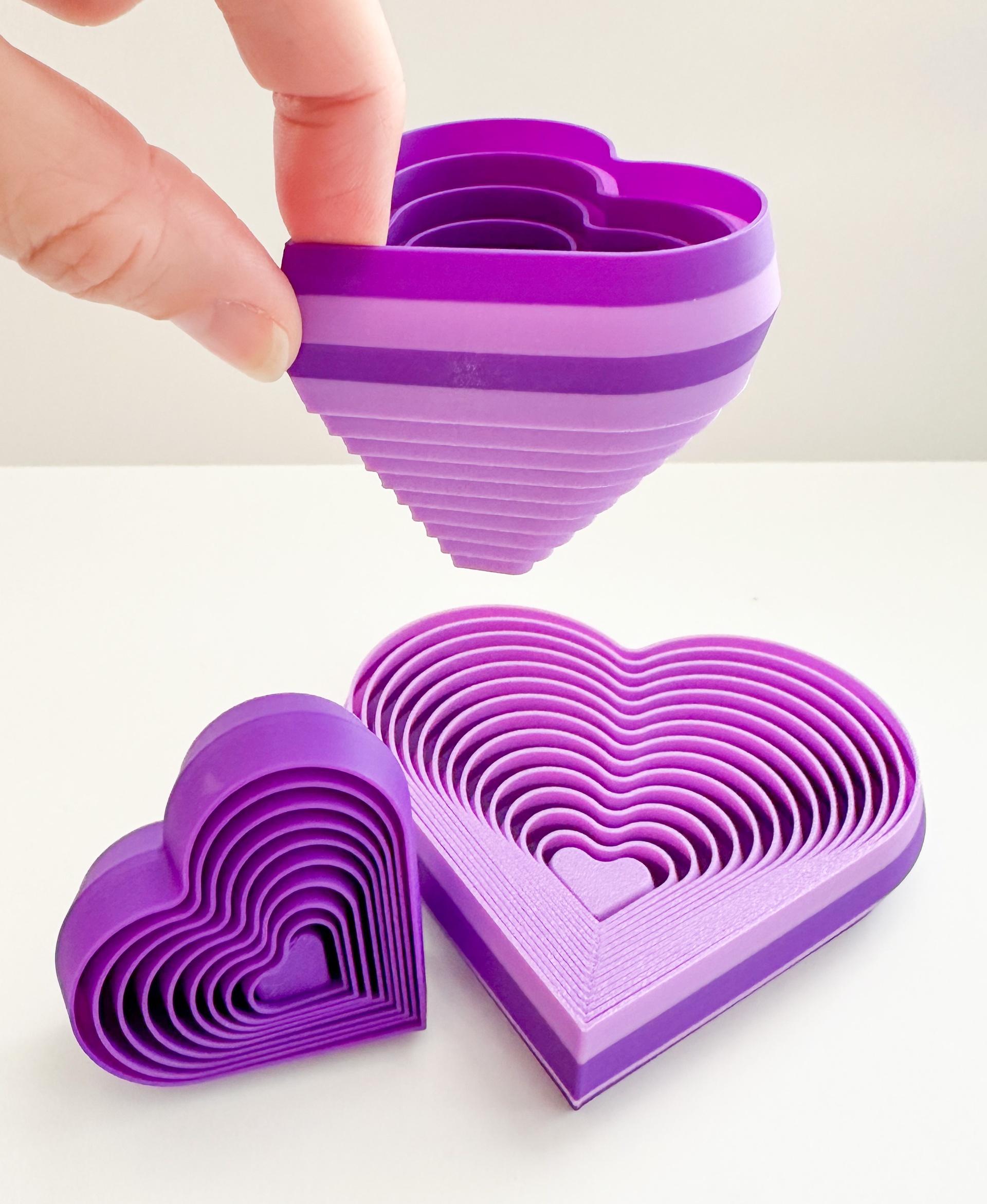 Heart Layered Fidget (2 sizes) 3d model