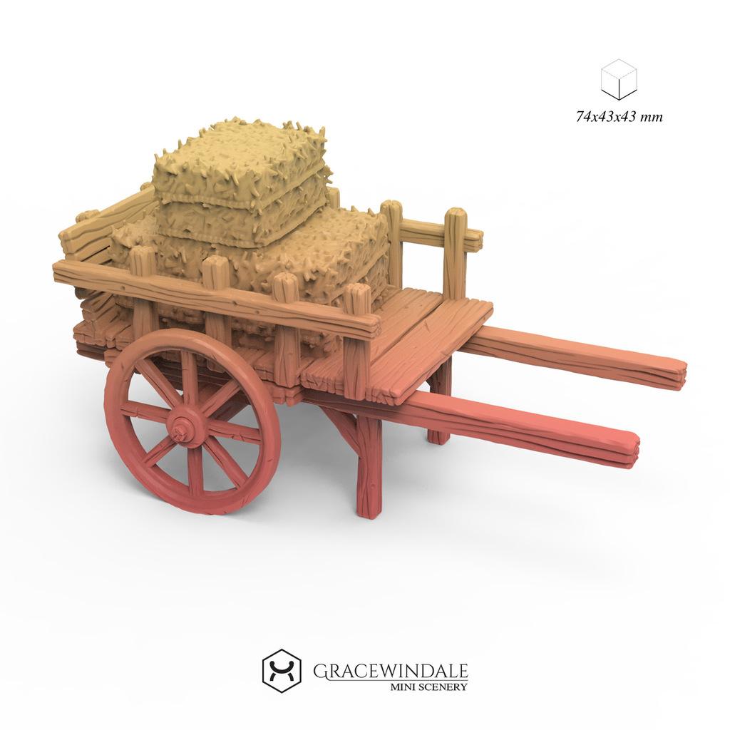 Cart with Hay 3d model