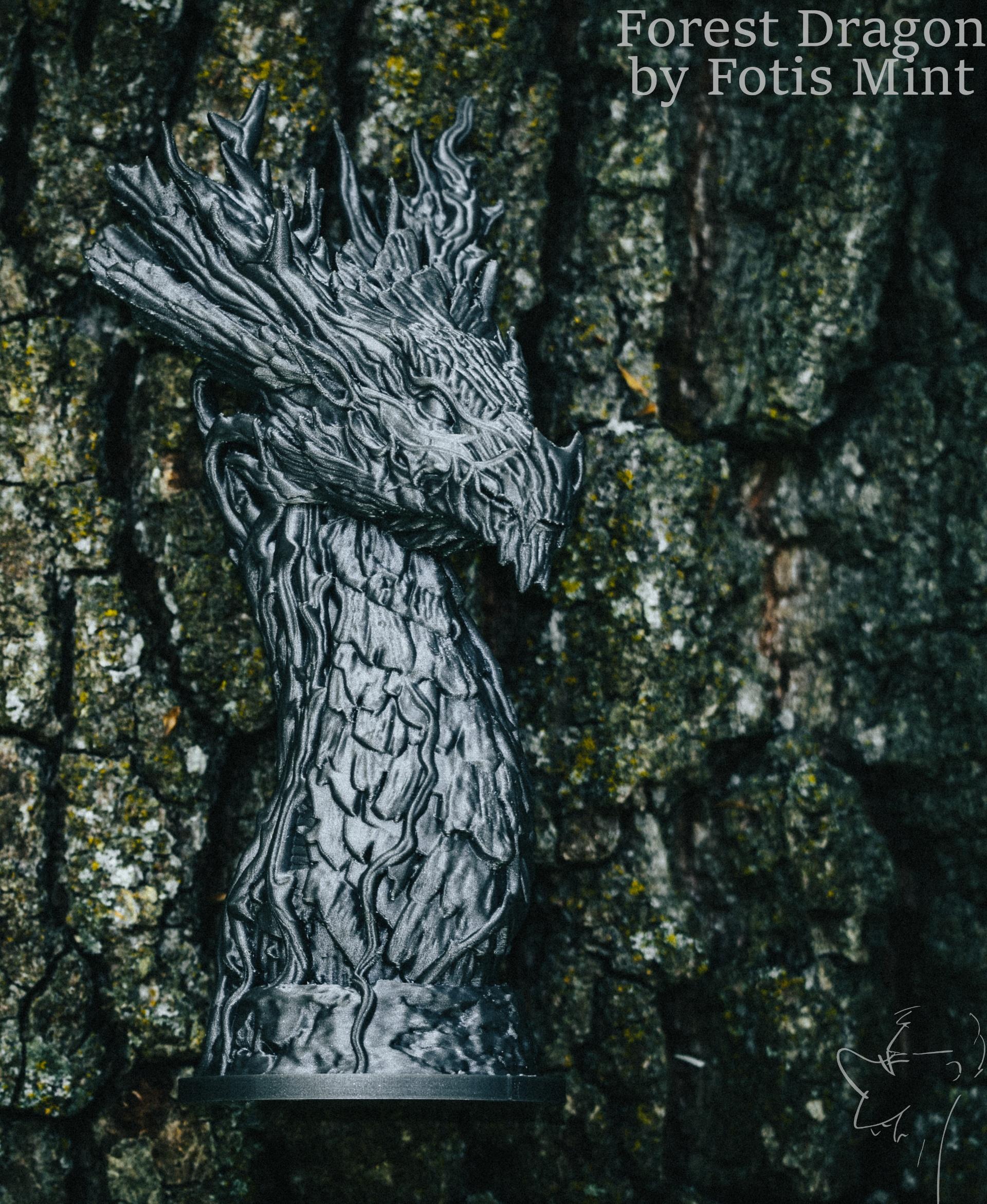 Forest Dragon bust (Pre-Supported) 3d model