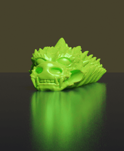 FLEXI ANCIENT DRAGON KEYCHAIN FIDGET TOY - SUPPORT FREE - PRINT IN PLACE 3d model