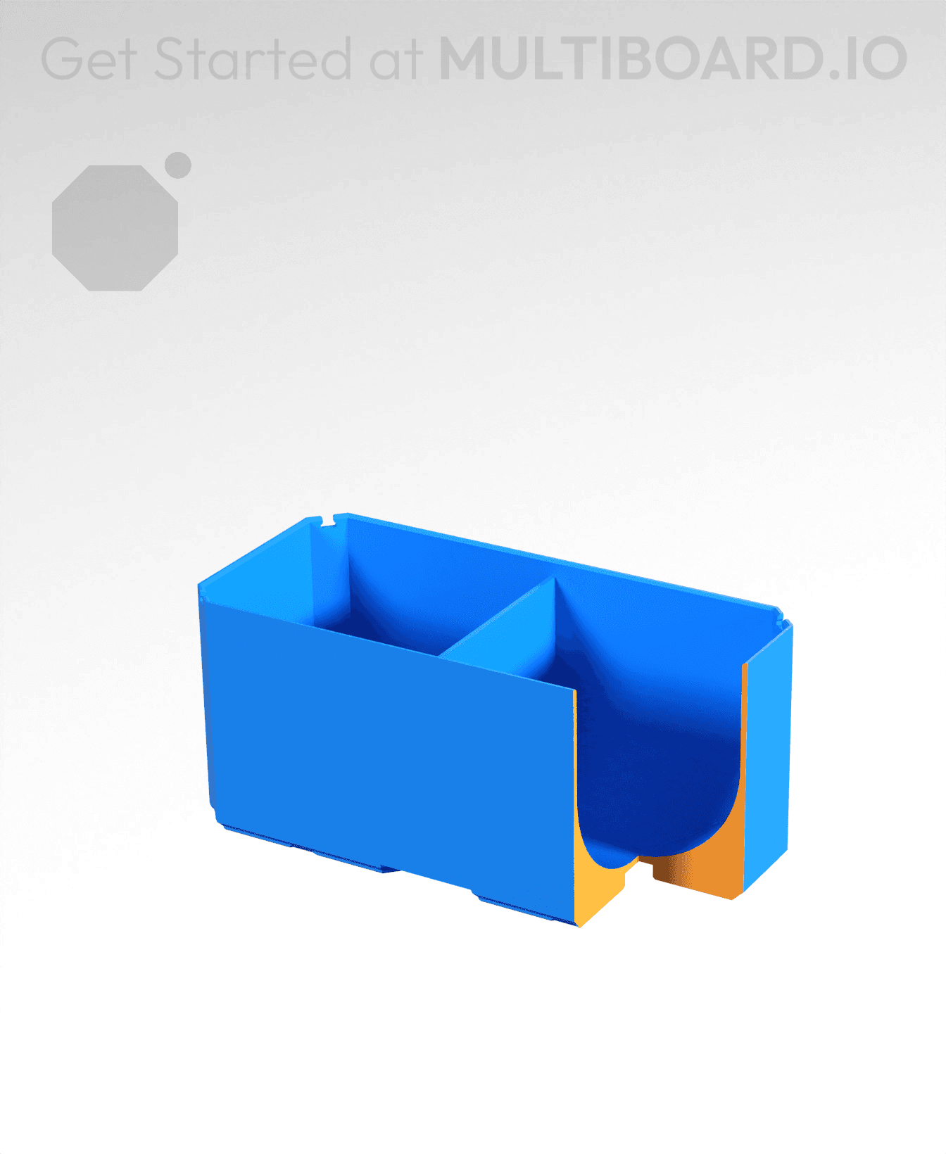 2x1x1 - Full Curved - Divided Bin - Multibin Insert 3d model