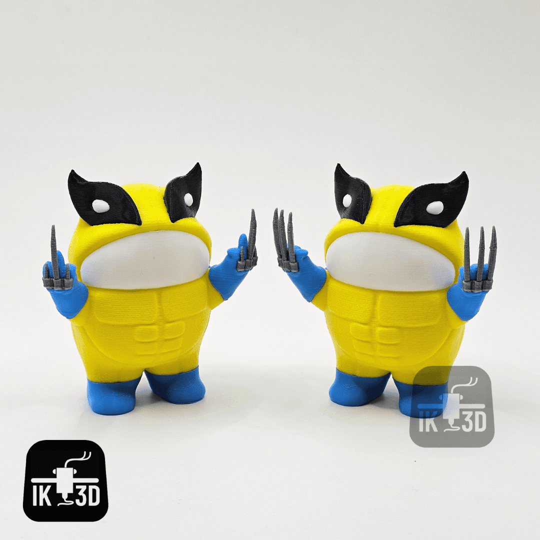 Cheeky Frog with Wolverine Costume - Claws and Middle Finger Versions / 3MF Included / No Supports 3d model