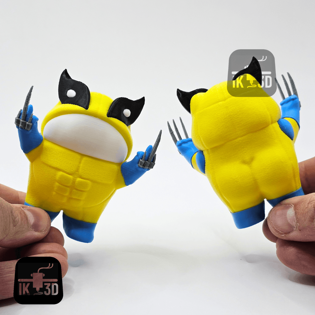 Cheeky Frog with Wolverine Costume - Claws and Middle Finger Versions / 3MF Included / No Supports 3d model