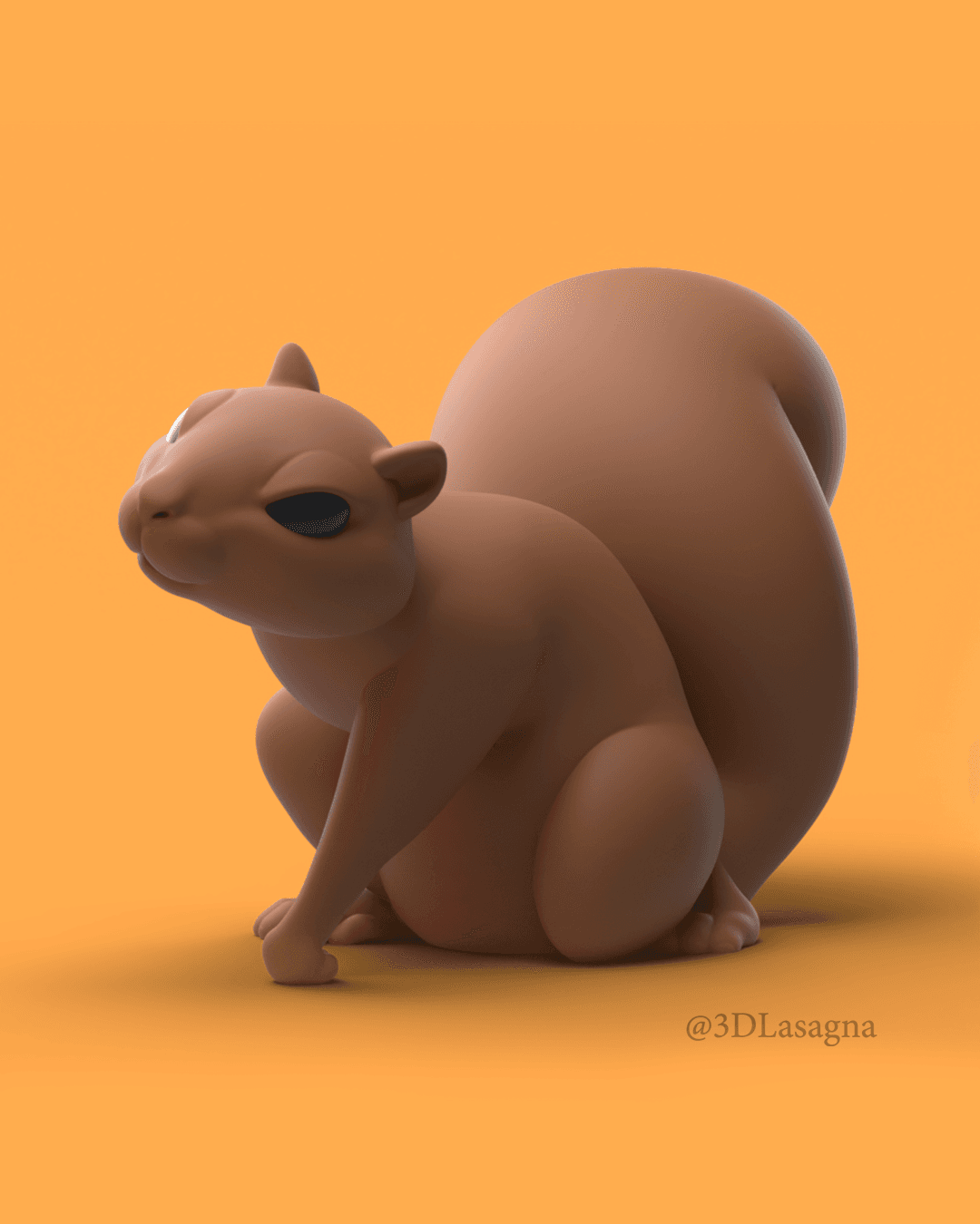 3DL Super Hero Landing Squirrel 3d model