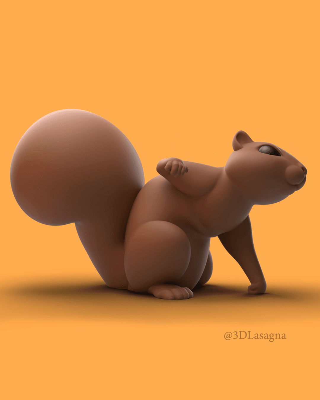 3DL Super Hero Landing Squirrel 3d model