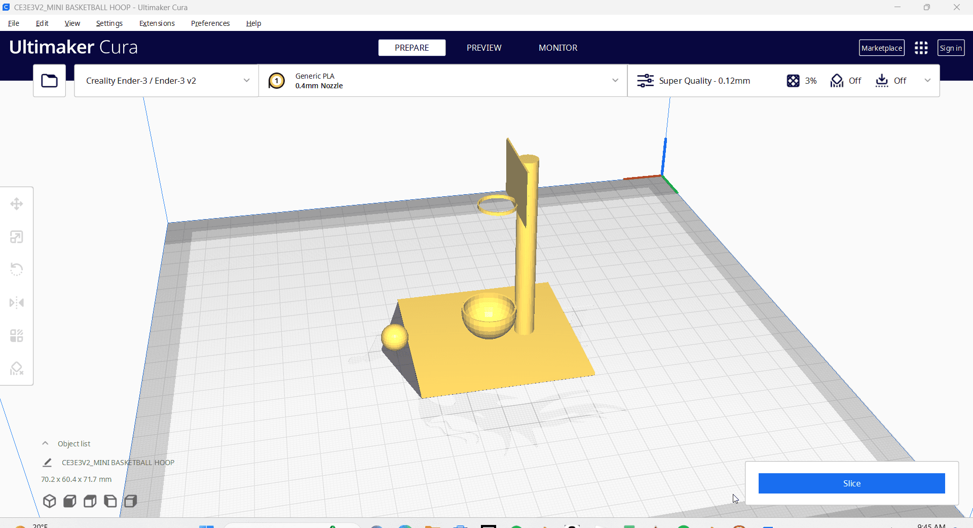 MINI BASKETBALL HOOP.stl 3d model