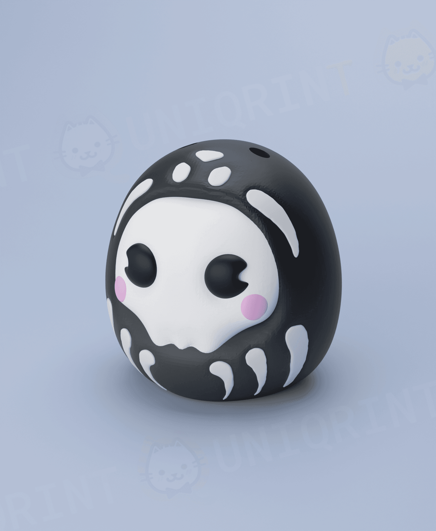 Skull Daruma Keychain 3d model