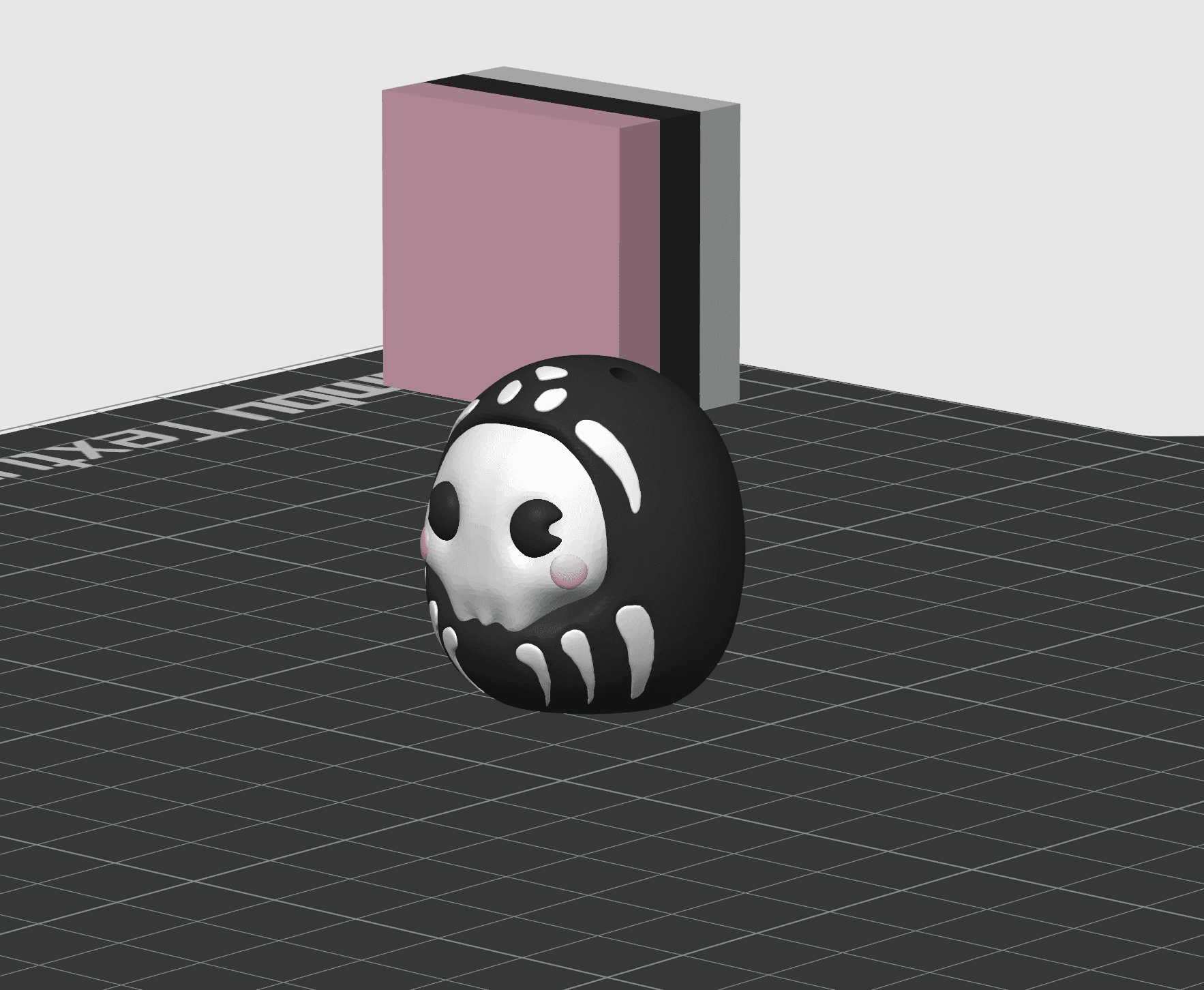 Skull Daruma Keychain 3d model