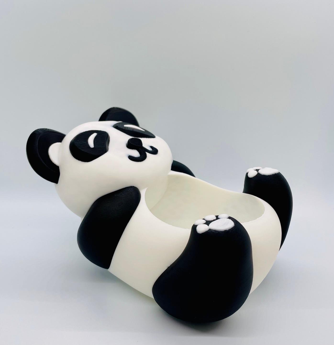 Panda Planter/Bowl with Bamboo Tray 3d model