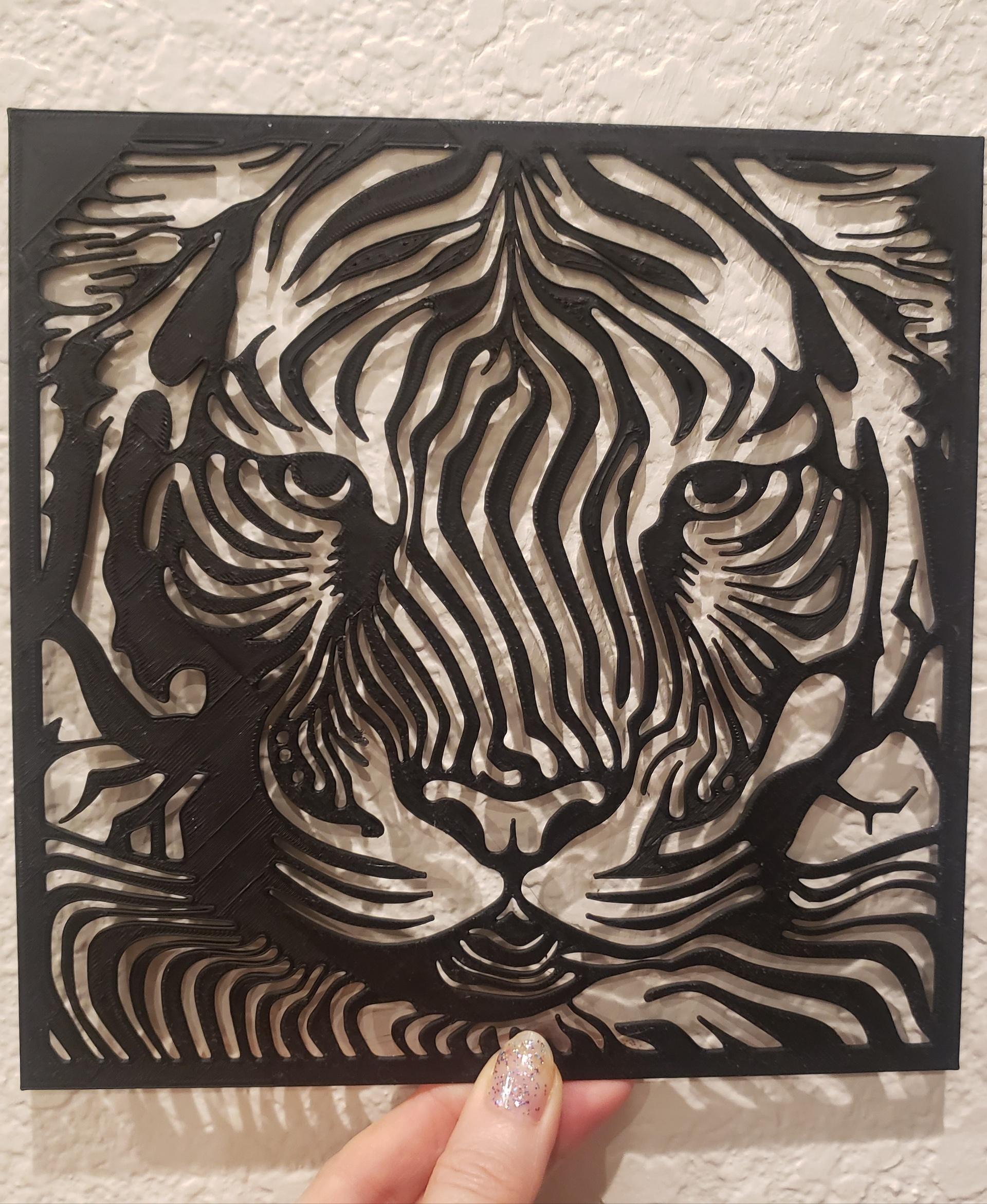 Tiger & Lion Wall Art Two Jungle Cats Wall Decor optical Illusion 3D Decorations - My Tiger 🐯🧡 - 3d model