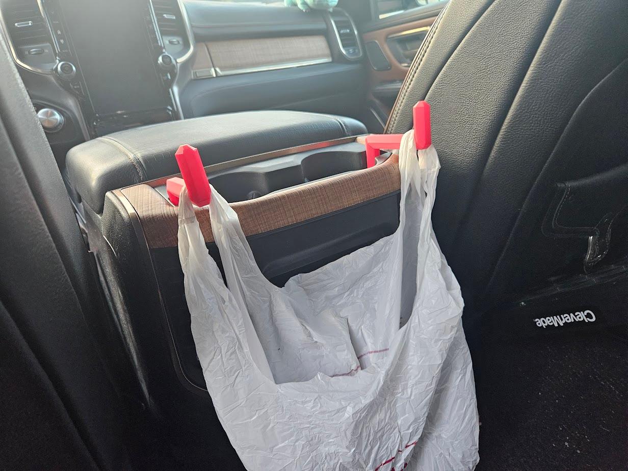 Dodge Ram 1500 2019 Cupholder Trash bag hooks 3d model