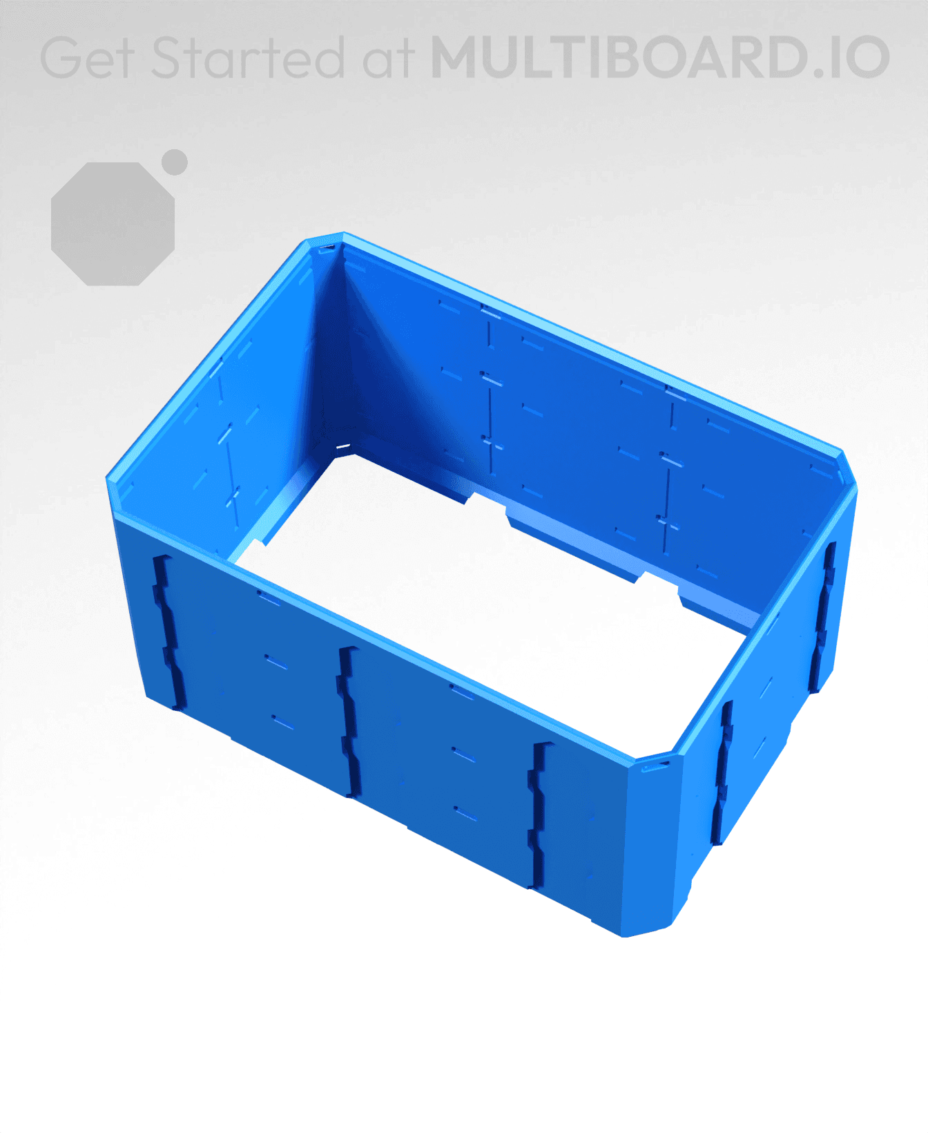 3x2x1.5 - Topped Multipoint Rail - Universal Click-In Multibin Shell Extension 3d model