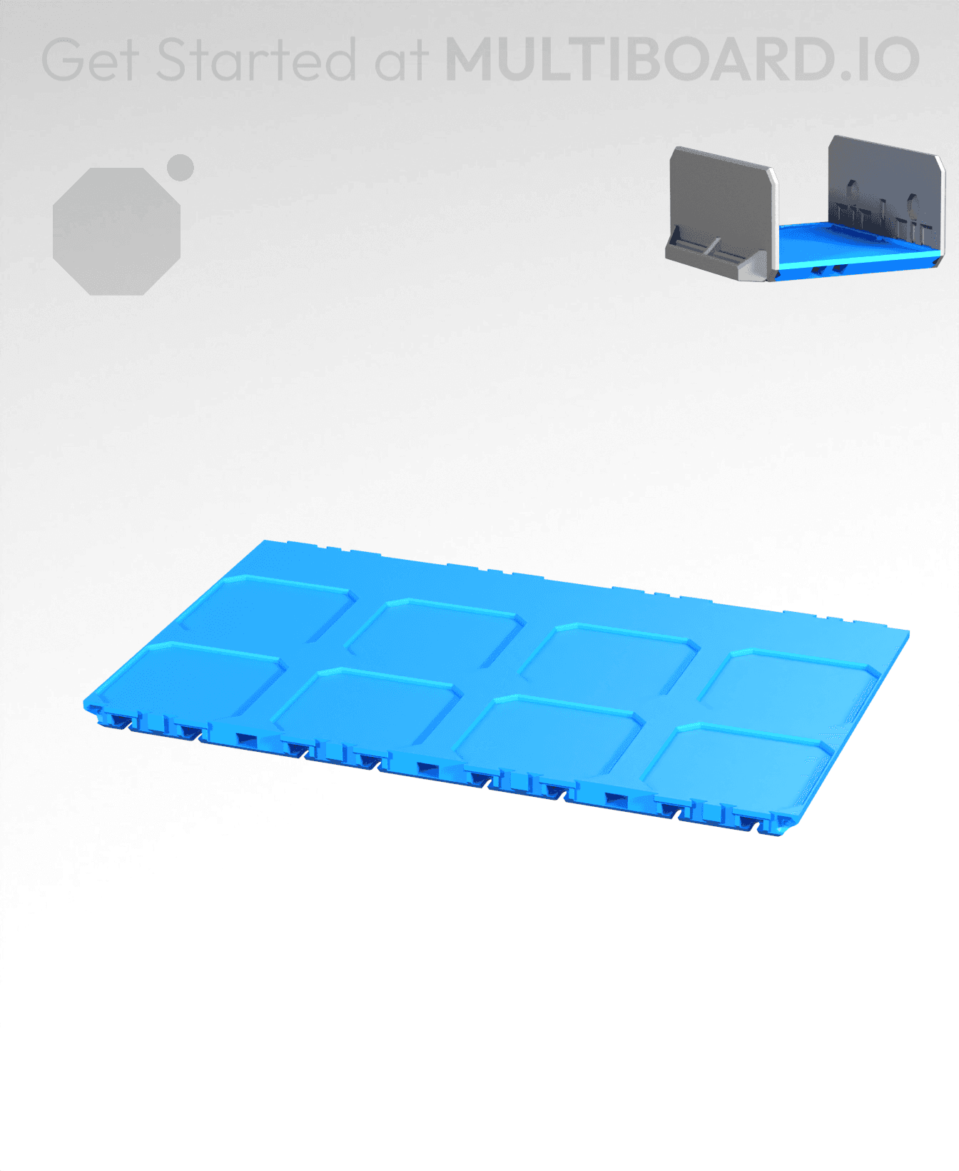 4x2.5-Deep - Internal Grid - Multibin Drawer Base 3d model