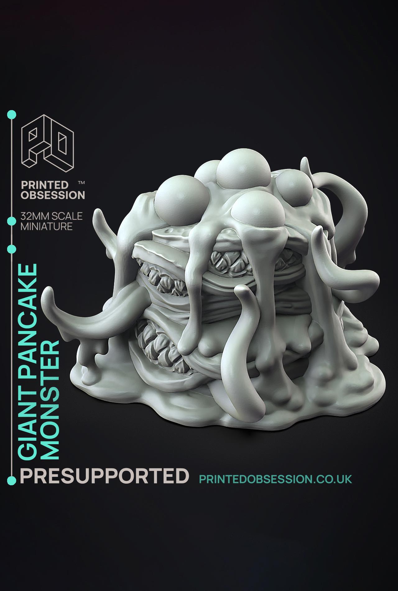 Giant Pancake Monster - Possessed Bakery - PRESUPPORTED - Illustrated and Stats - 32mm scale			 3d model