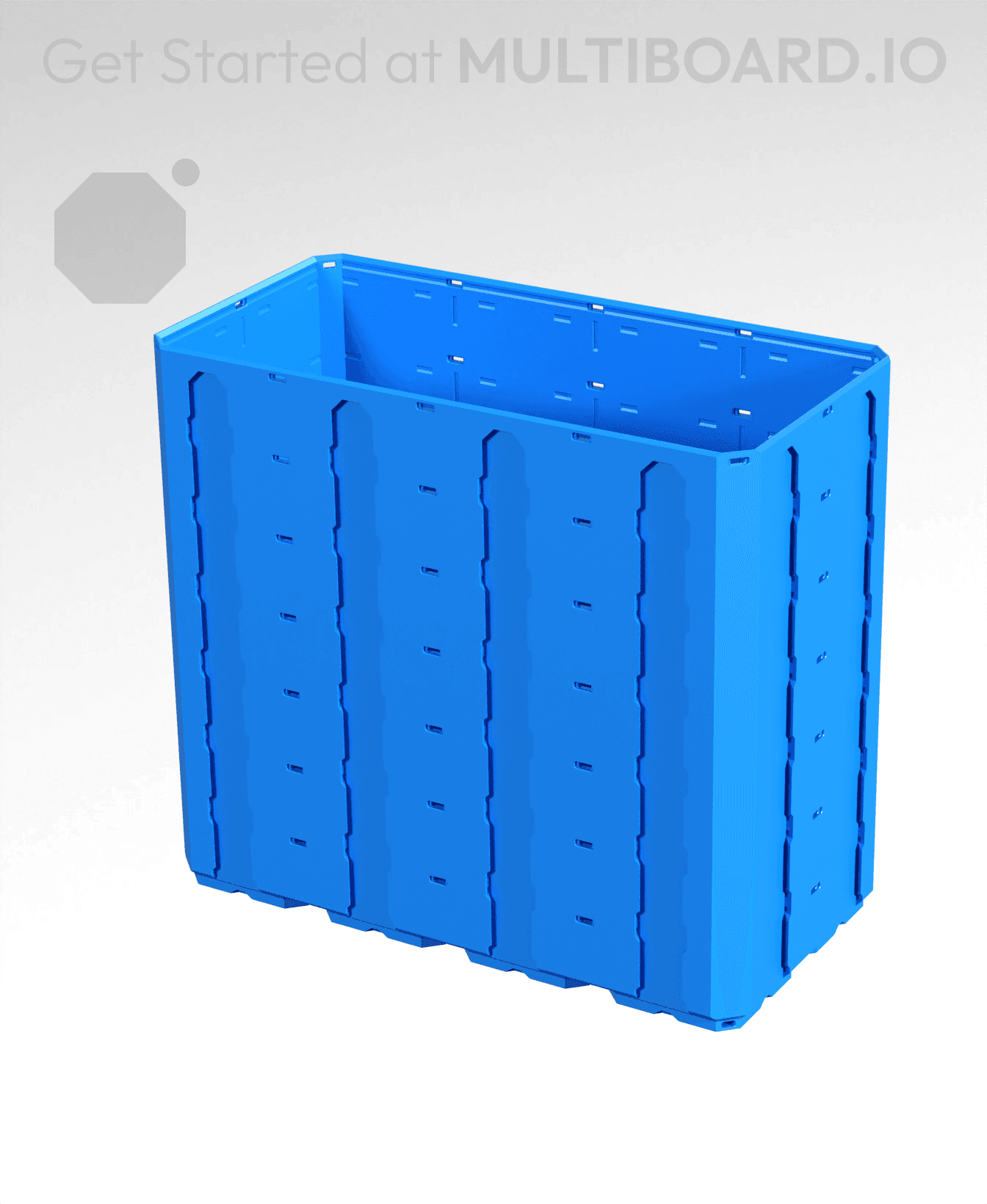 4x2x3.5 - Topped Multipoint Rail - Multibin Shell 3d model