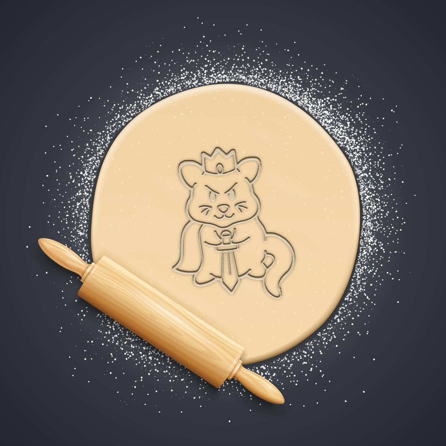 Hamster Knight Cookie Cutter, Biscuit Cutter 3d model