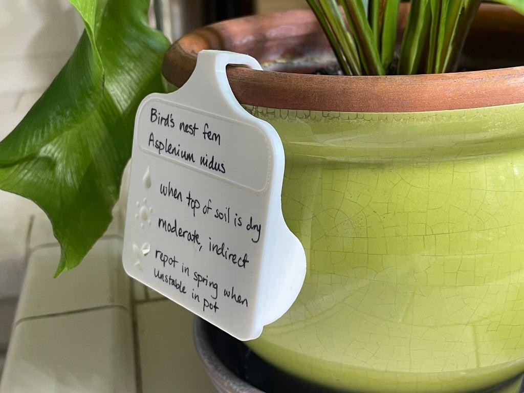 Houseplant write-on care tag 3d model