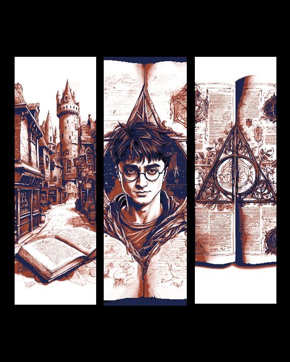 Fan Art from the Journal Pages of Harry Potter - Set of 3 Bookmarks 3d model