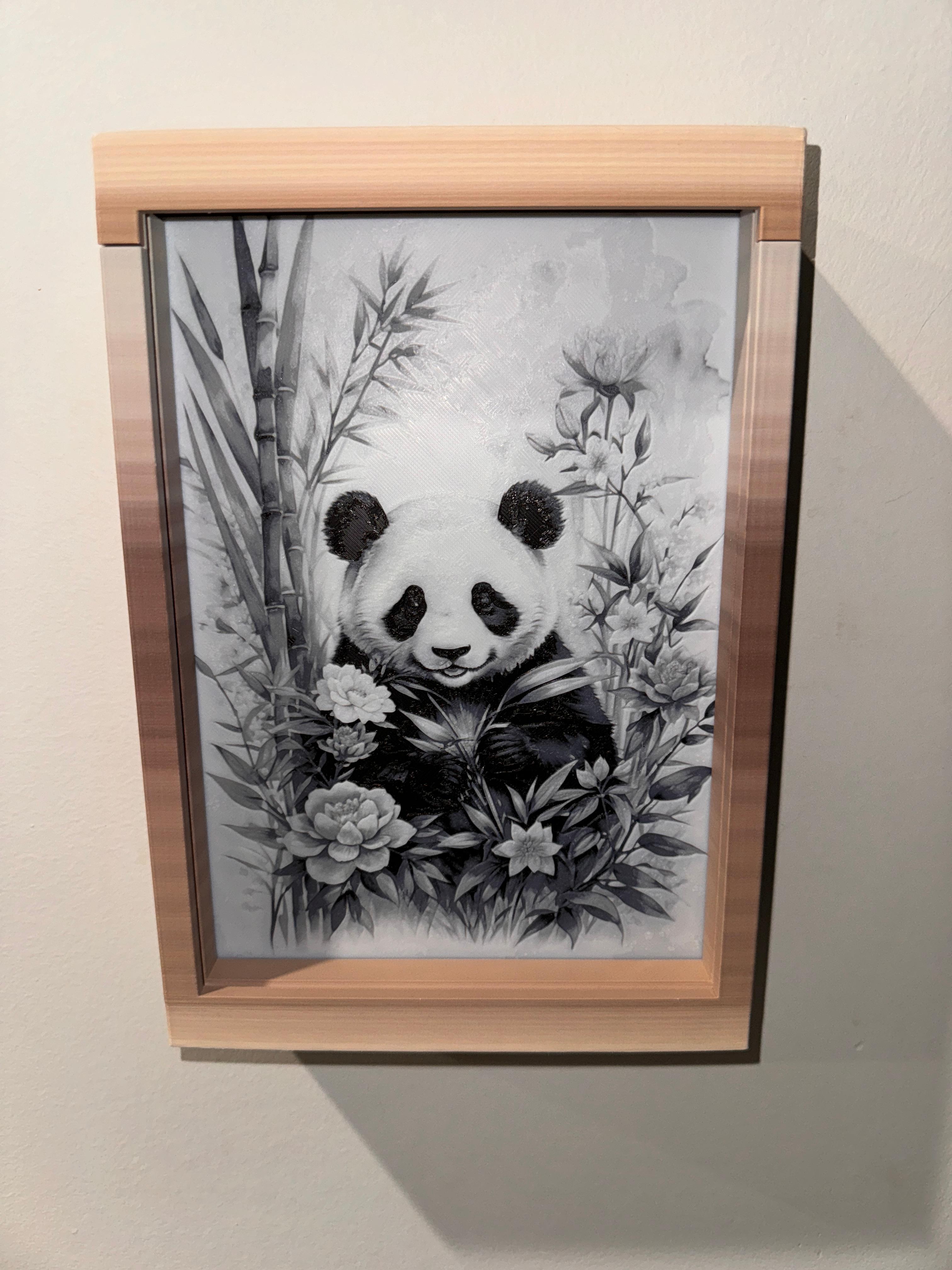 Panda - Hueforge Wall Mountable Frame Compatible Hueforge Print 3d model