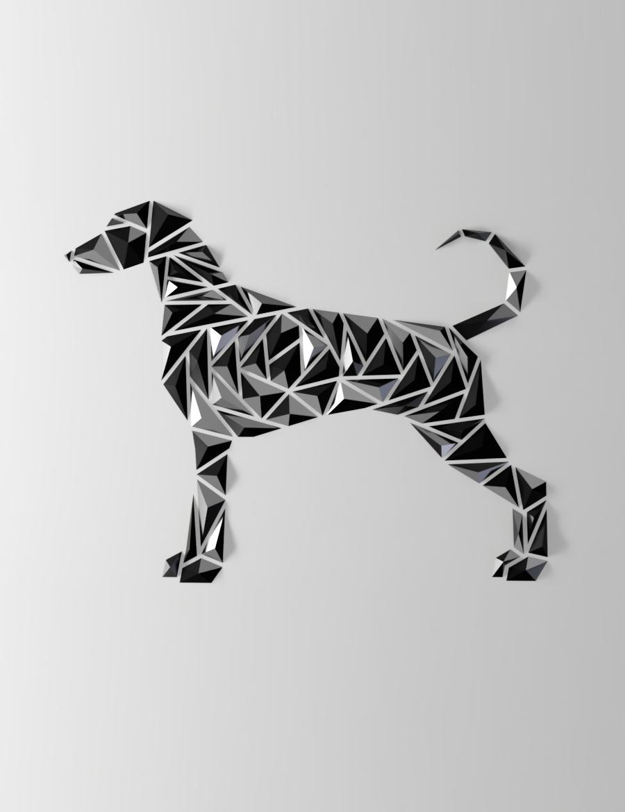 “German-Shorthaired-Pointer style” - Geometric dog wall art 3d model