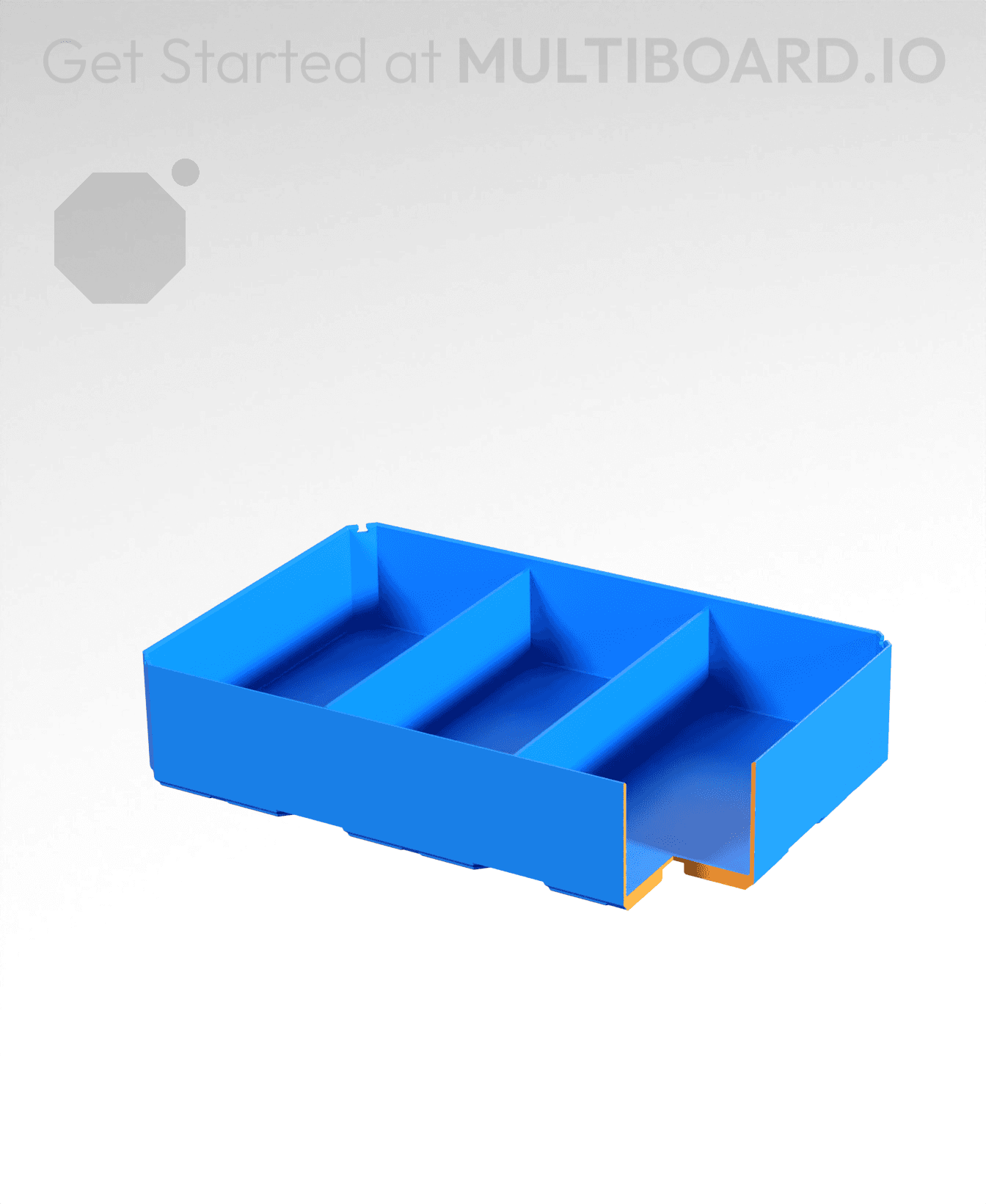 3x2x0.75 - Divided Bin - Multibin Insert 3d model