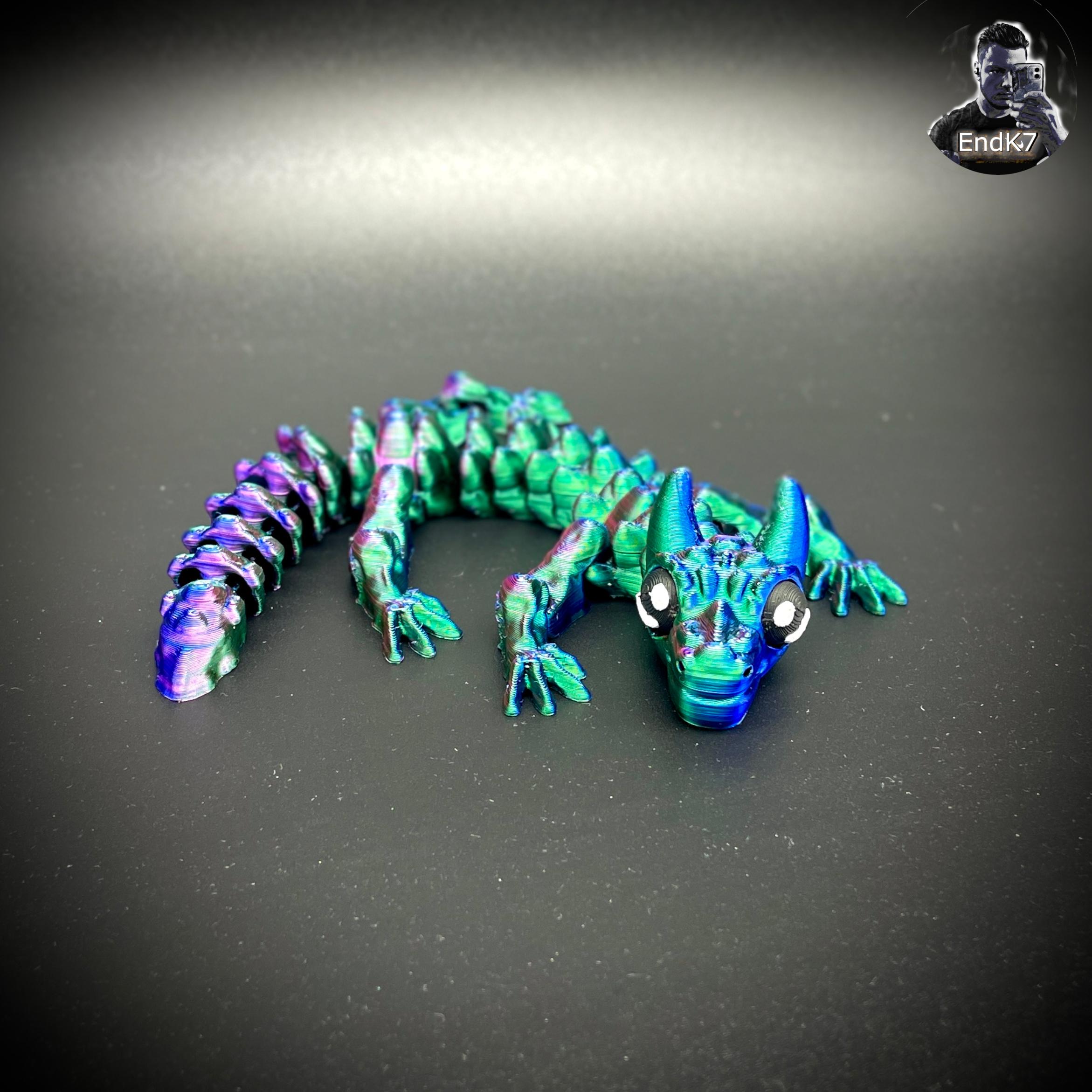 Baby Bull Dragon - Flexi - Print in Place - No Supports - Fantasy 3d model