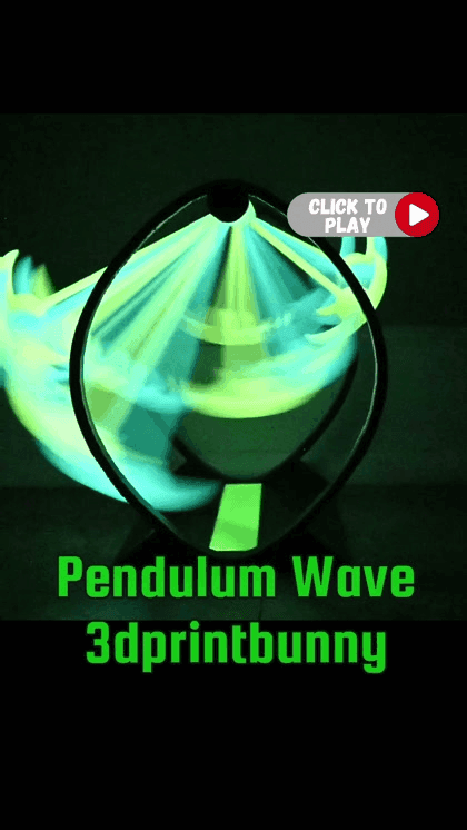 Pendulum Wave Toy with 3 pendula sets 3d model