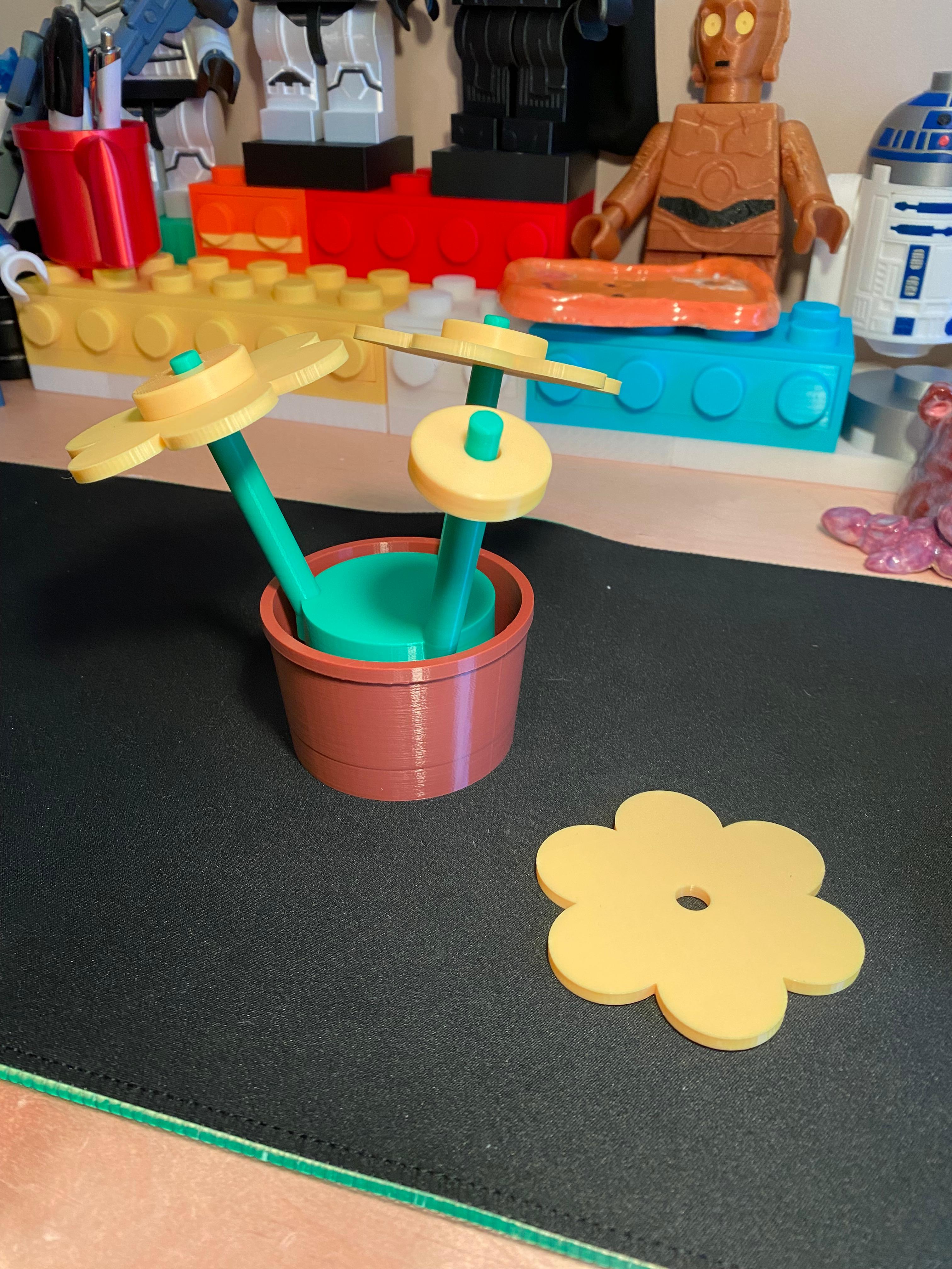 Brick Flower Coaster Set 3d model