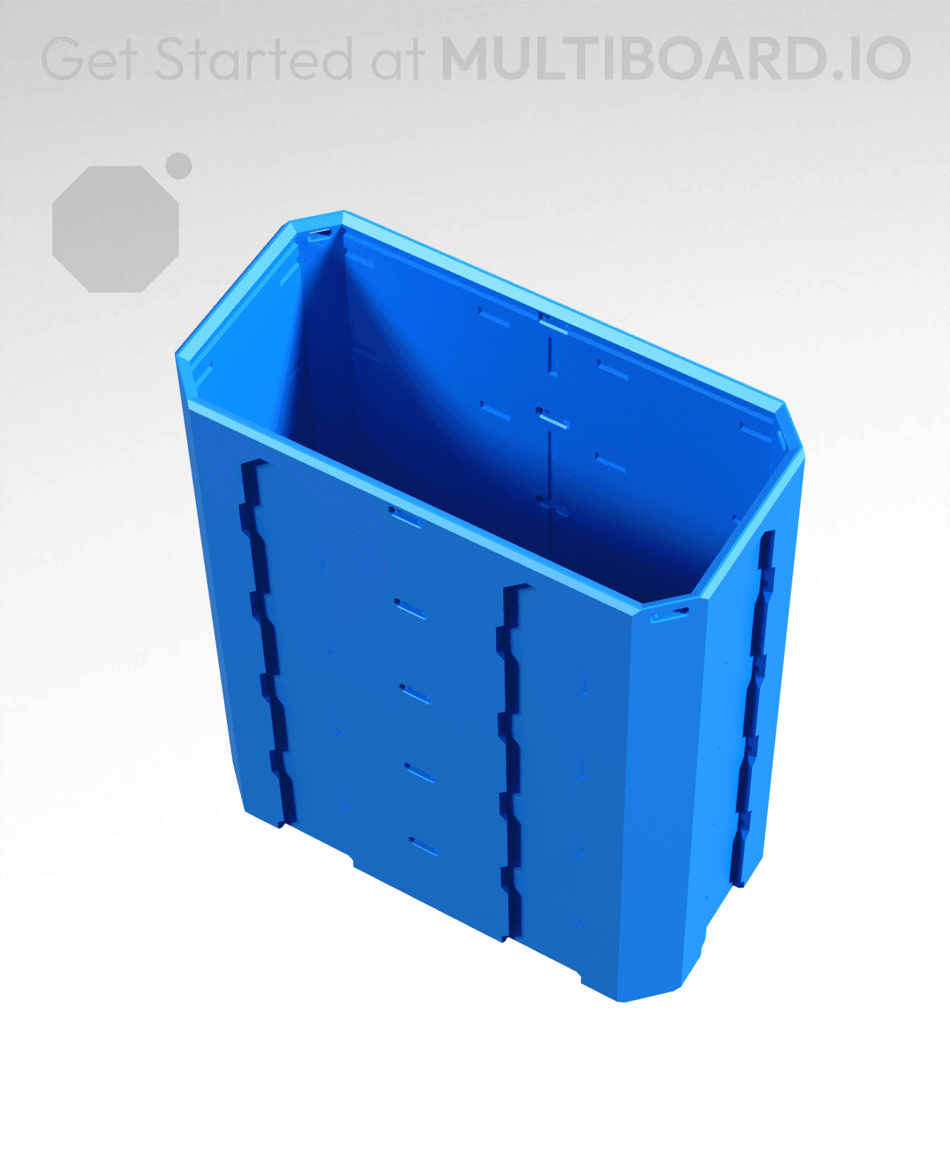 2x1x2·5 - Topped Multipoint Rail - Pop-In Multibin Shell Extension - Copy 3d model