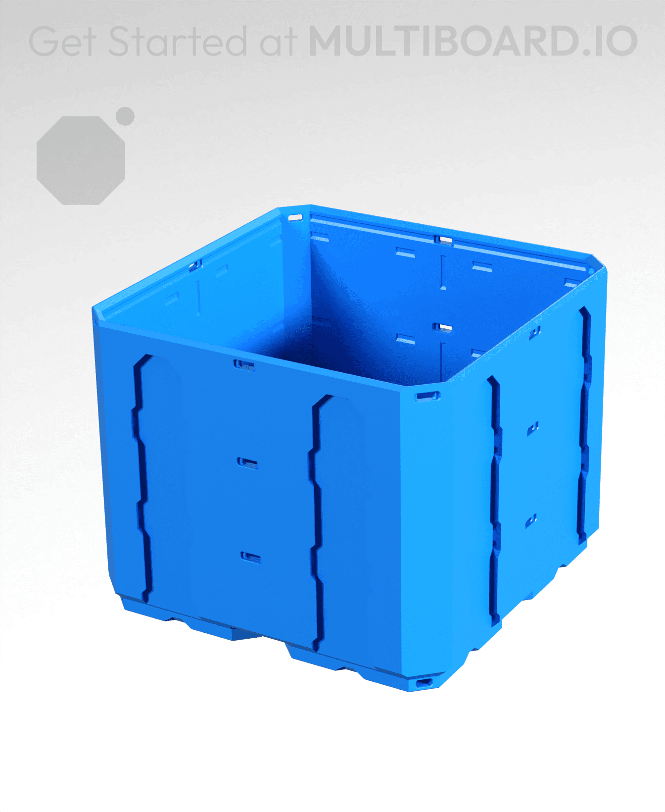 2x2x1.5 - Topped Multipoint Rail - Multibin Shell 3d model