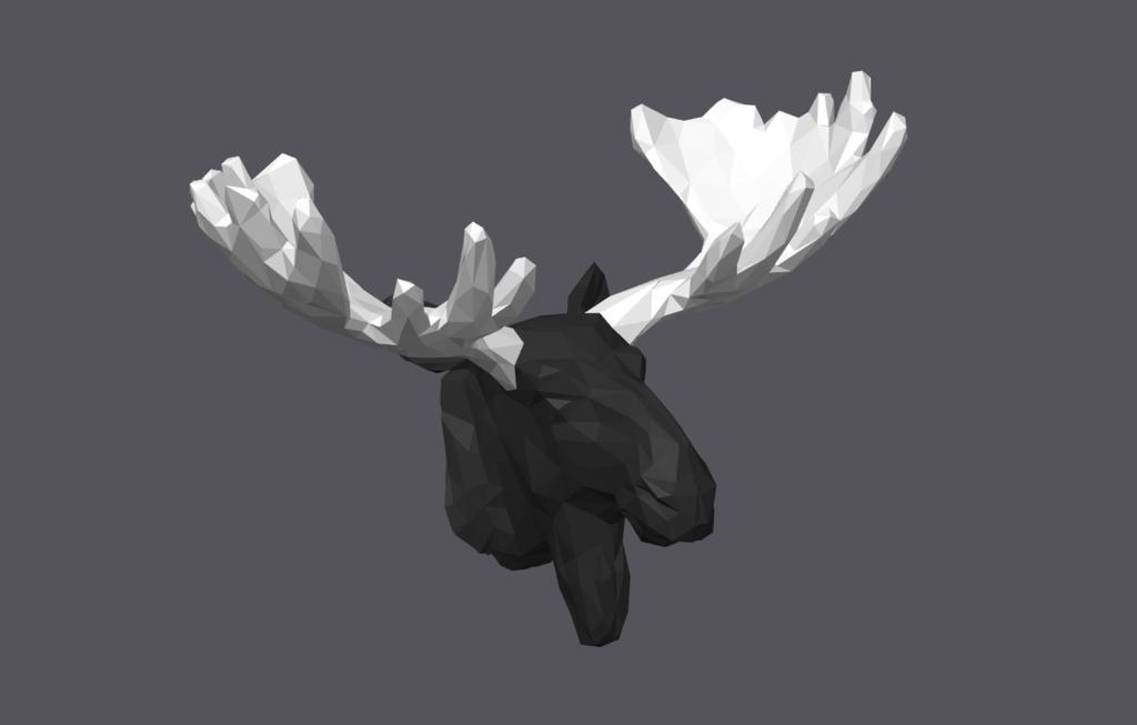  Low Poly Moose Head 3d model