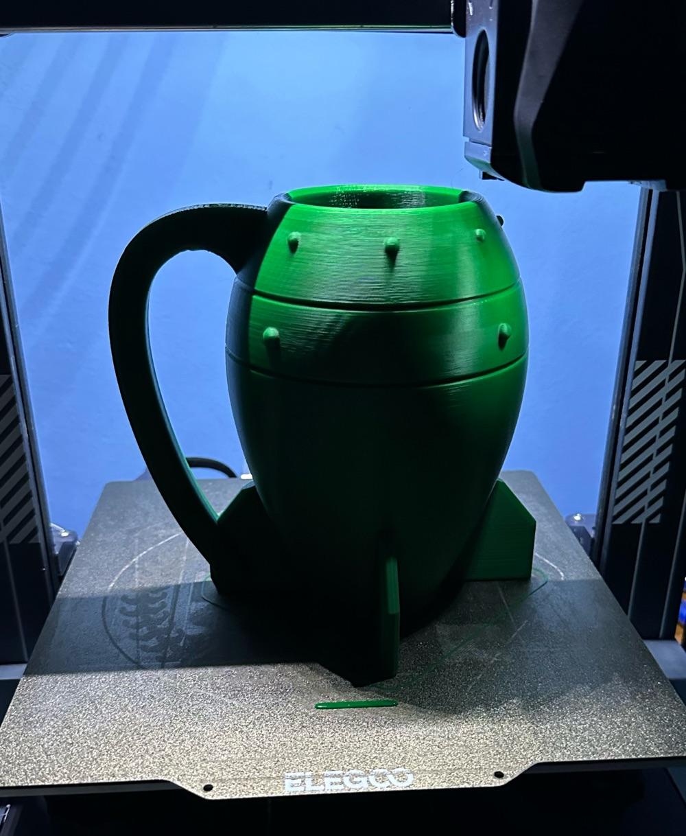 12oz Mini Nuke  - I love this thing. Thanks for the design. Printed on a de-Elegoo’d Neptune 4 Pro with Zyltech Dark Green PLA.  - 3d model