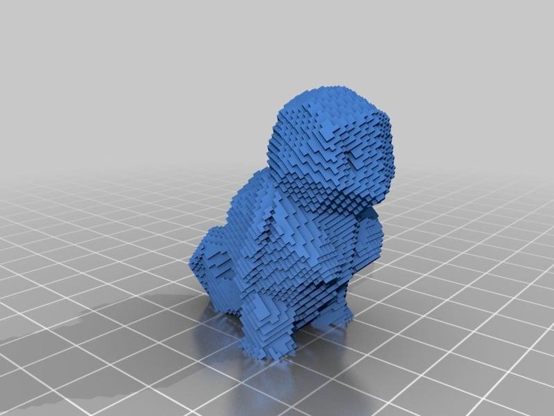 Low-poly voxel Squirtle 3d model
