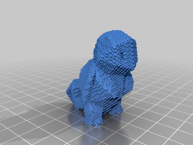 Low-poly voxel Squirtle 3d model