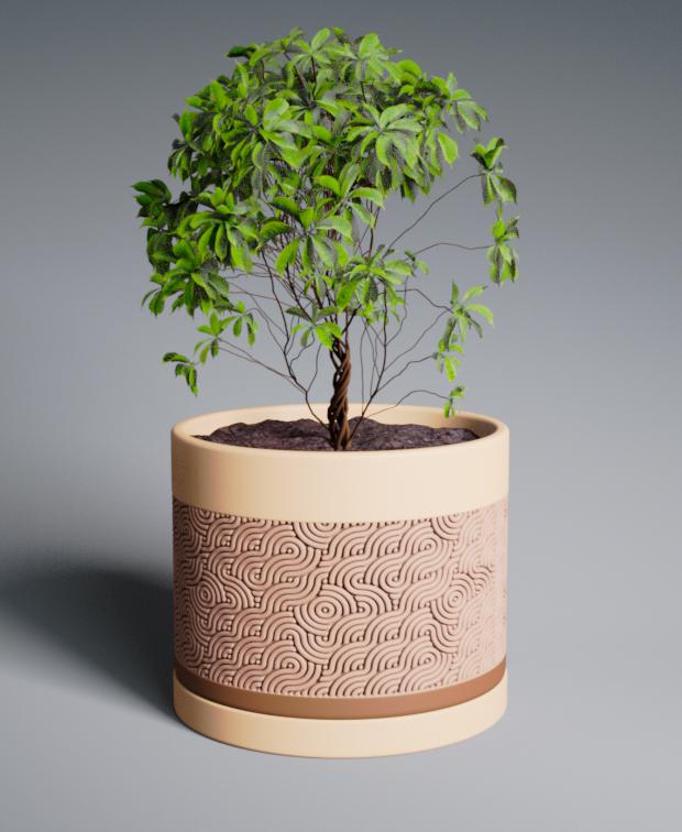 Planter Pot Ramen with Straight Base 3d model
