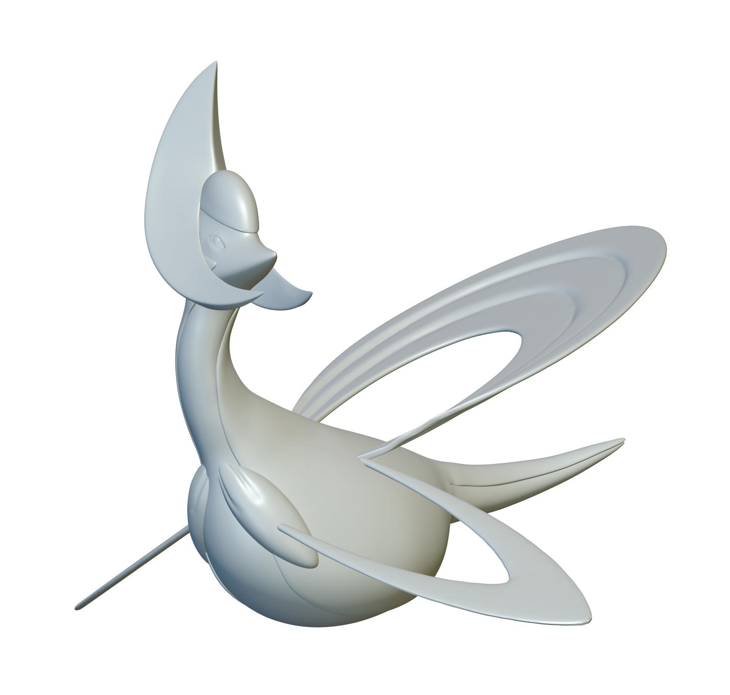 Pokemon Cresselia #488 - Optimized for 3D Printing 3d model