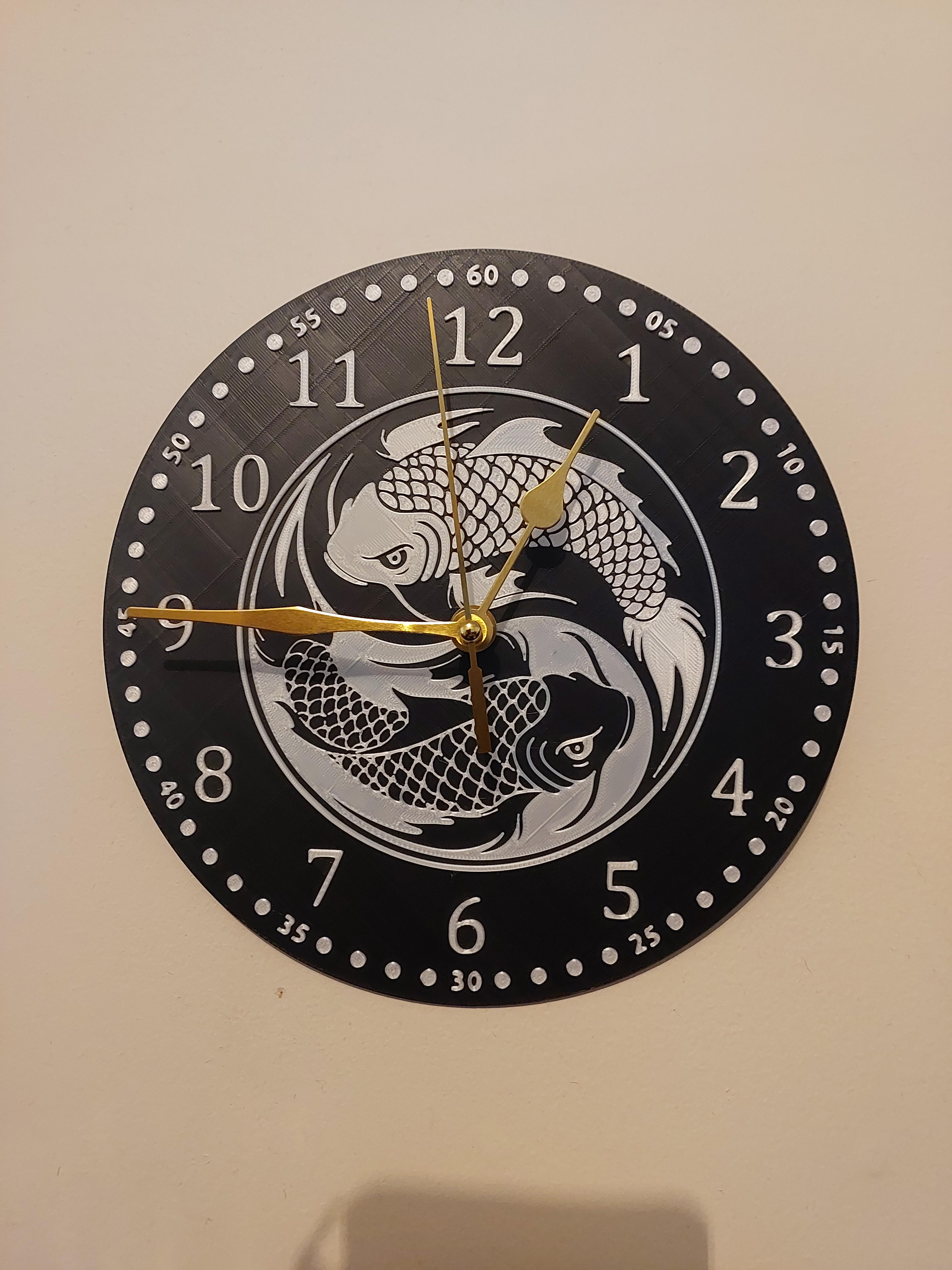 Koi Yin Yang Clock 3d model