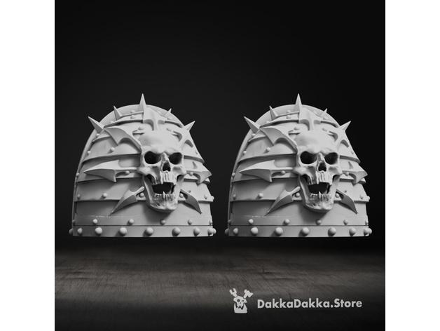 Skull with Spikes Shoulder Pads 3d model