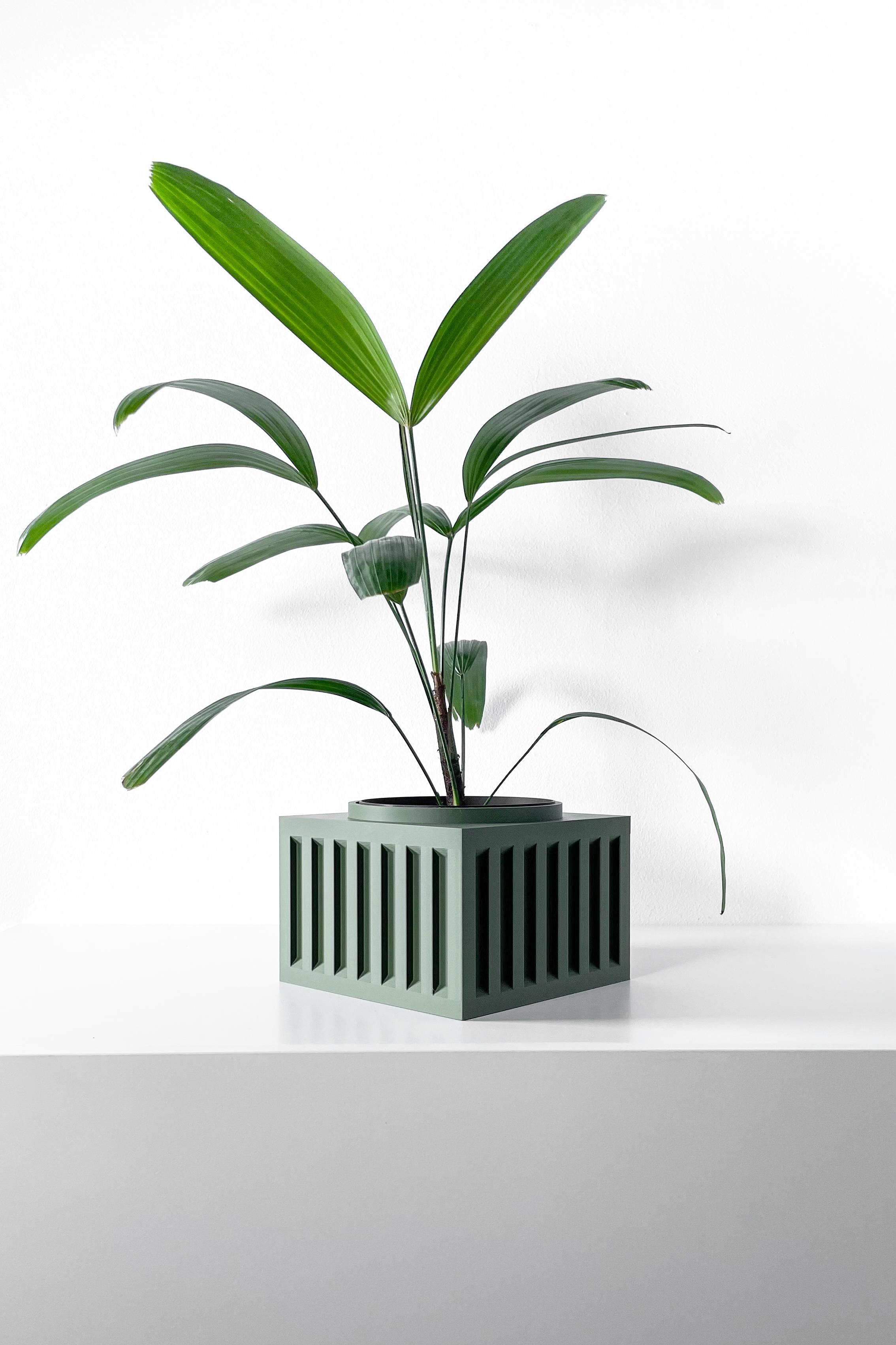 The Larix Planter Pot with Drainage Tray & Stand Included | Modern and Unique Home Decor 3d model