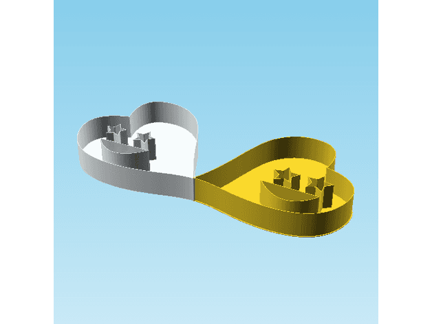 Fluffy Hearts Lo T, nestable box (v3) 3d model