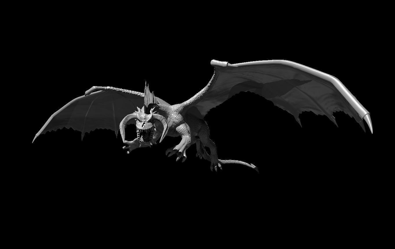 Black Dragon Ancient Flying - Black Dragon Ancient Flying - 3d model render - D&D - 3d model