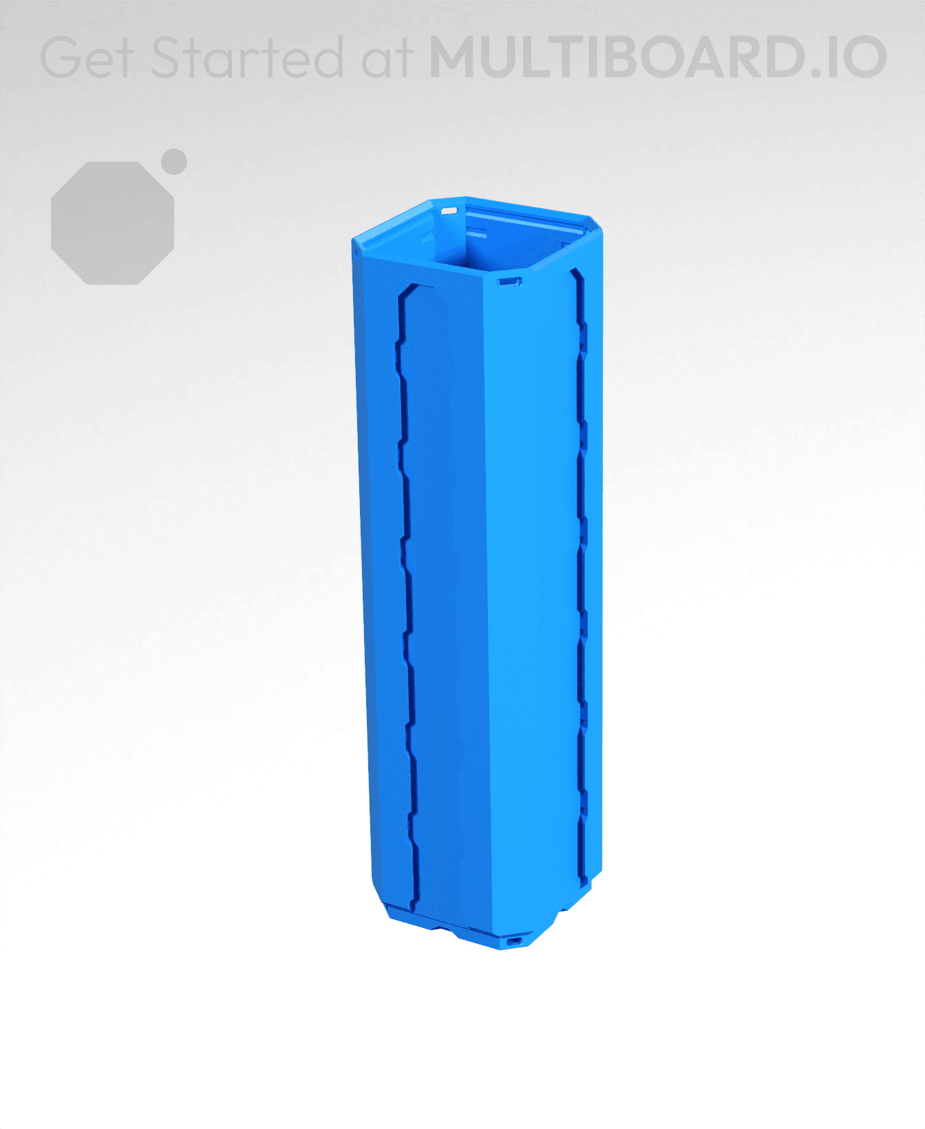 1x1x3.5 - Topped Multipoint Rail - Multibin Shell 3d model