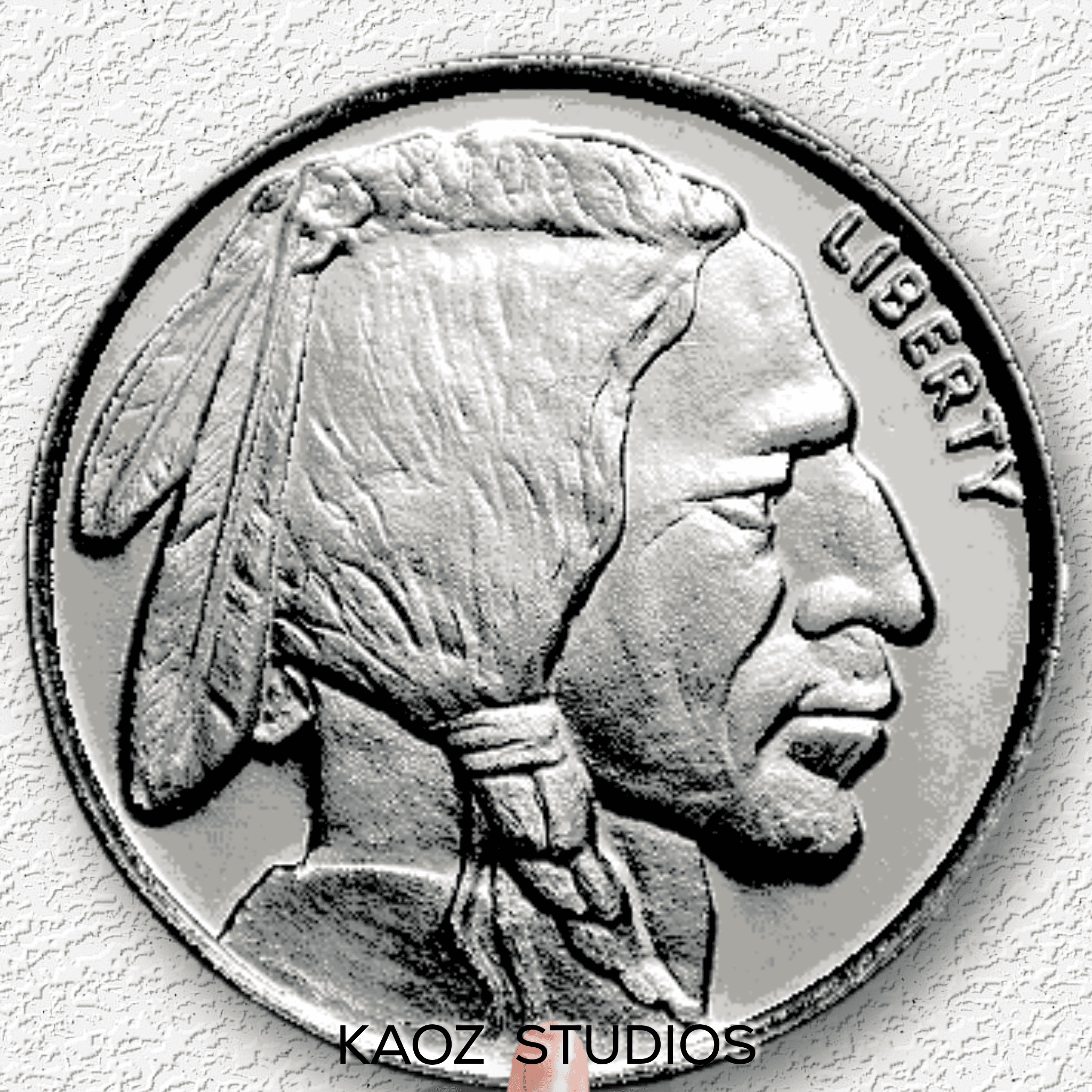 indian head nickle hueforge coin wall art money decoration 3d model
