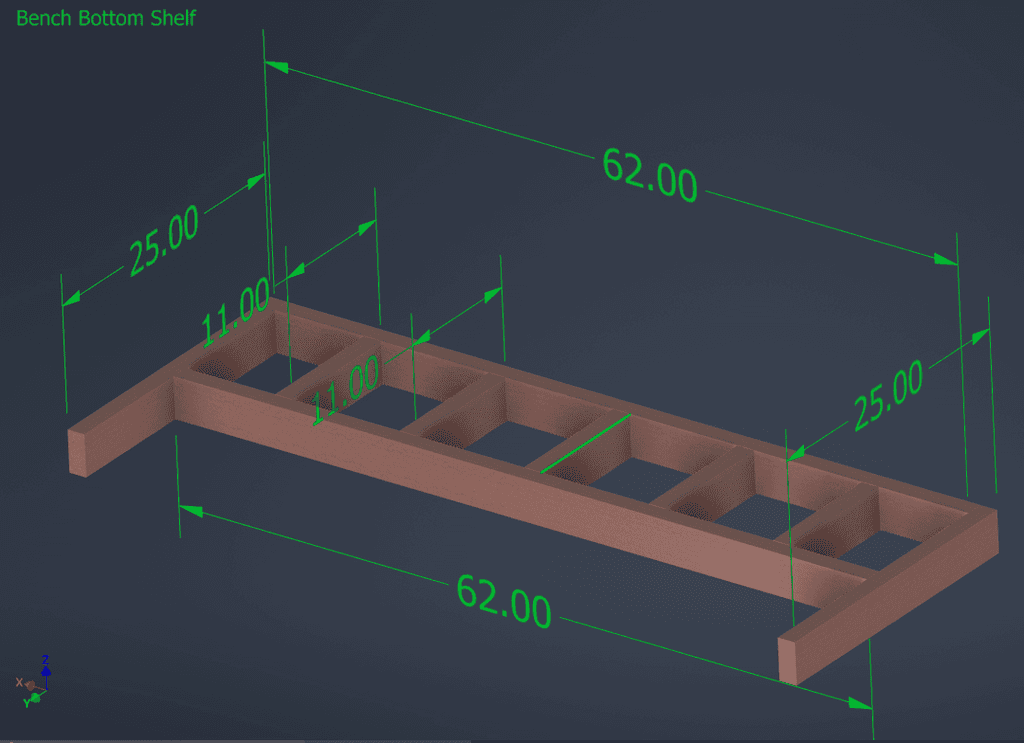 2x4 L Shaped Work Bench Cut List / 3D Printed Accessories 3d model