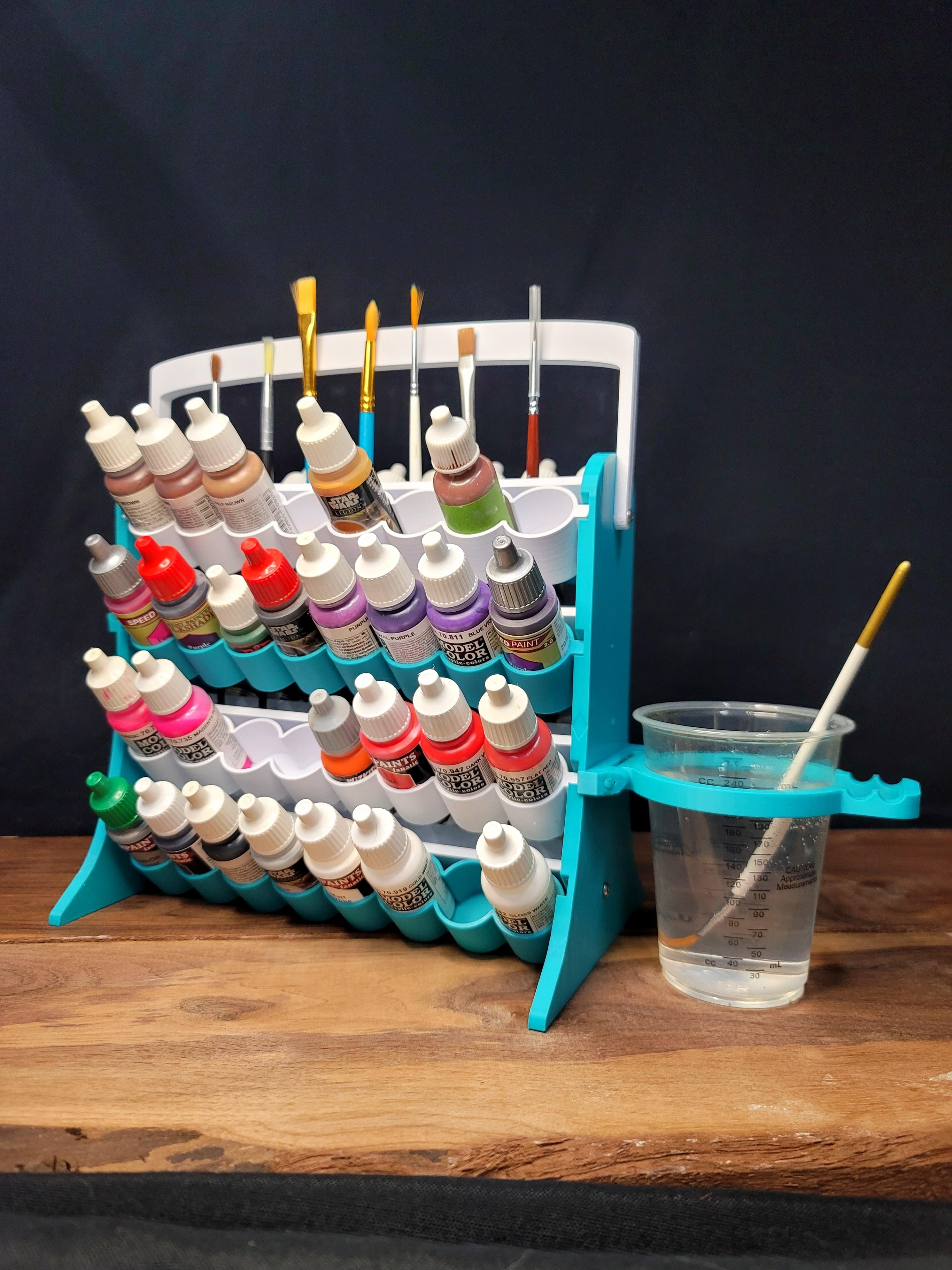 Fully customizable 17-18ml paint organizer with disposable paint cup holder 3d model