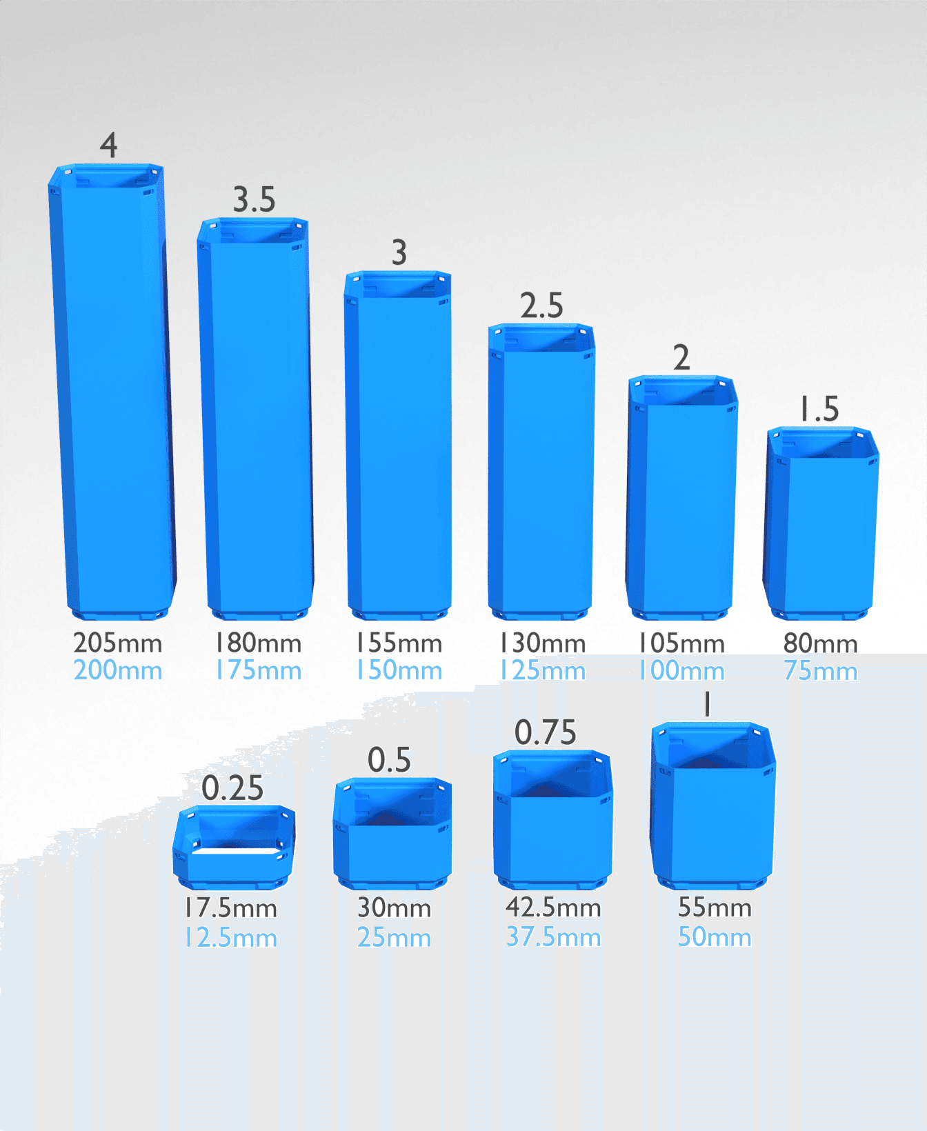 4x3x0.25 - Simple Walls - Universal Click-In Multibin Shell Extension 3d model