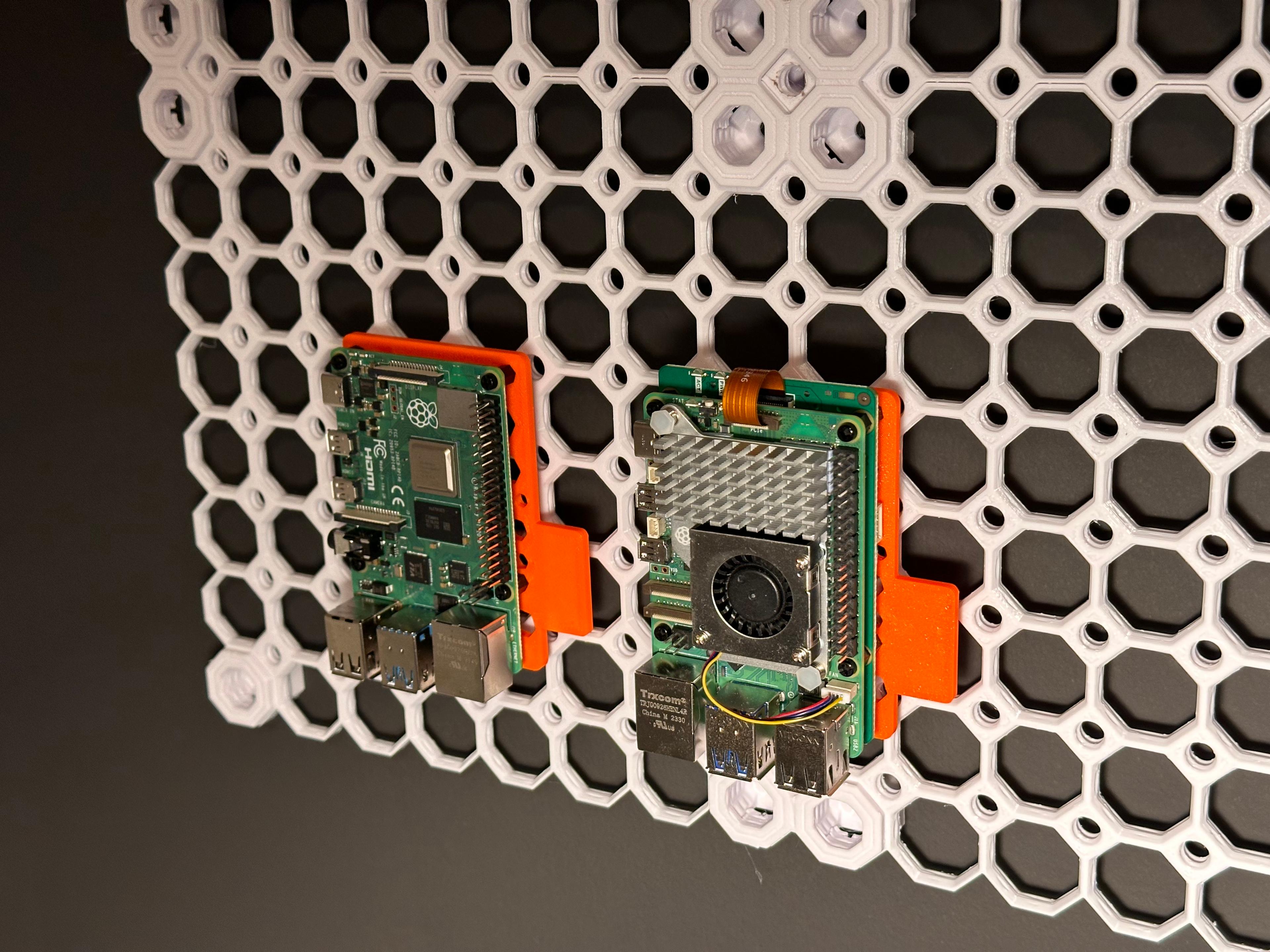 Raspberry Pi pegboard click mount 3d model