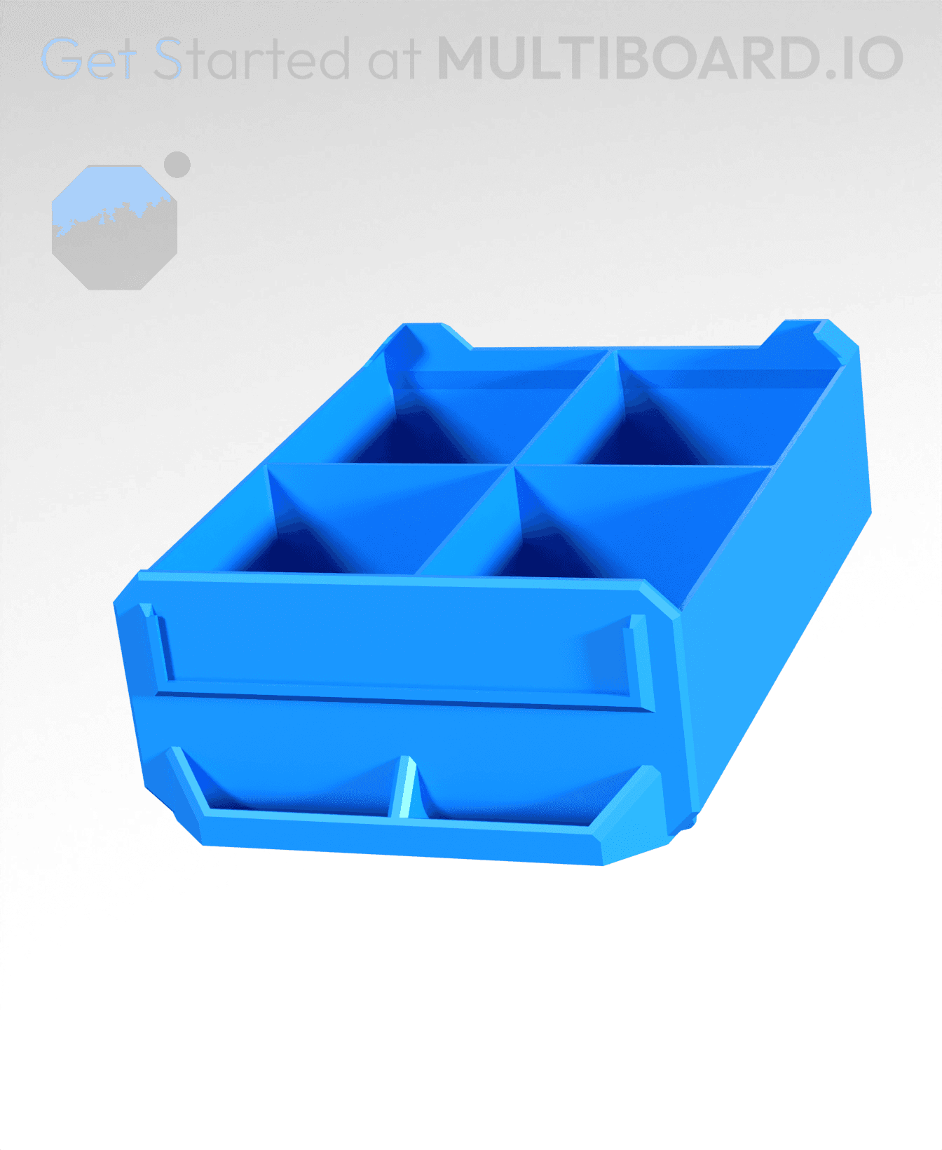 2x1x2.5-Deep - Grid Divided - Multibin Simple Drawer 3d model