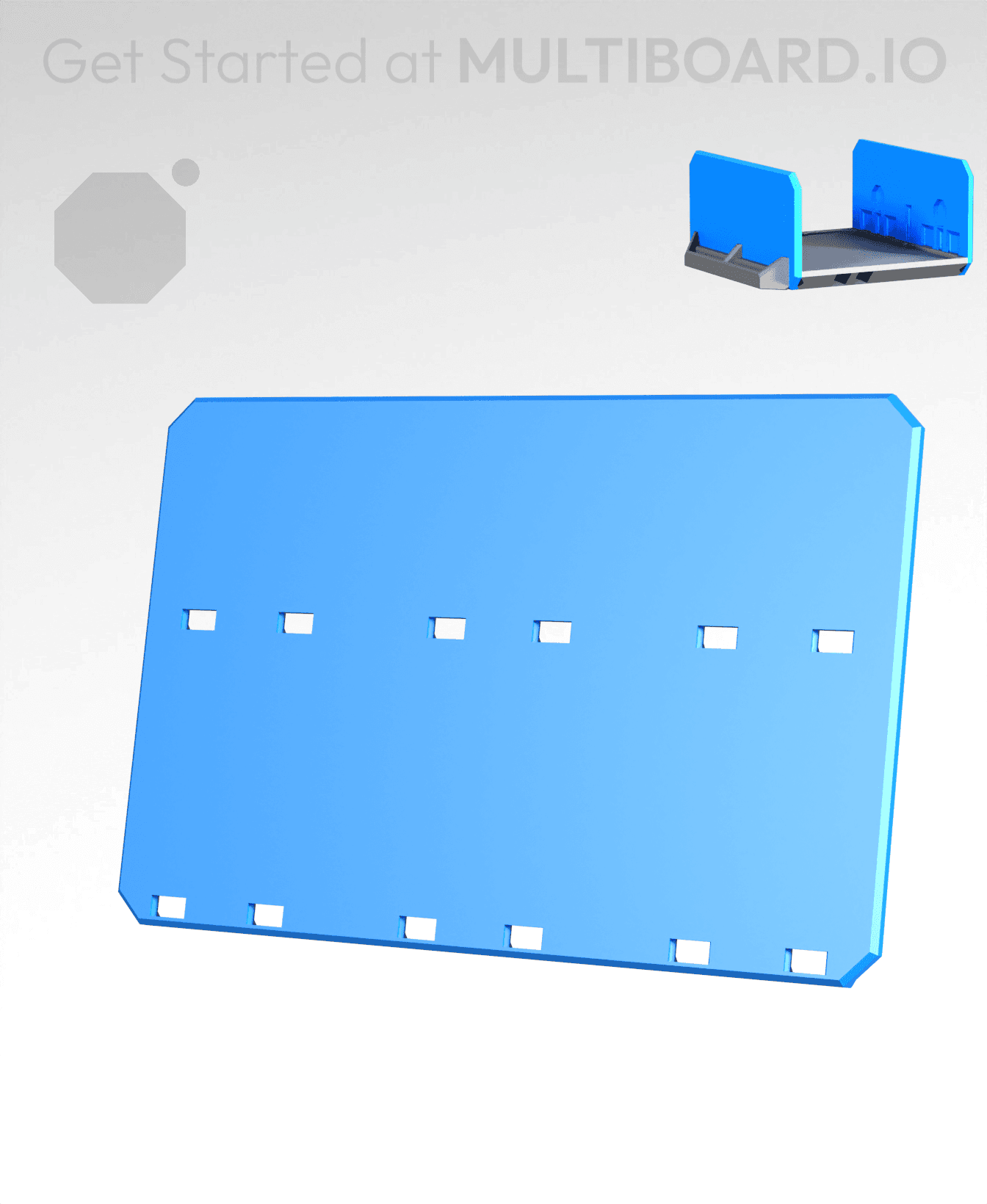 3x2H - Full Holes - Multibin Drawer Faceplate 3d model