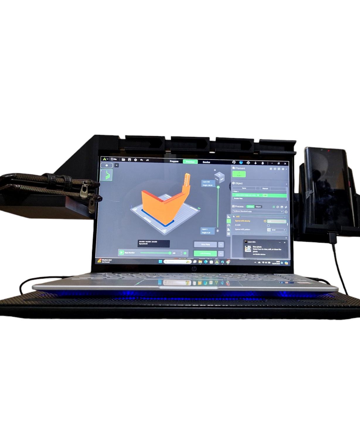 Laptop phone holder.stl 3d model